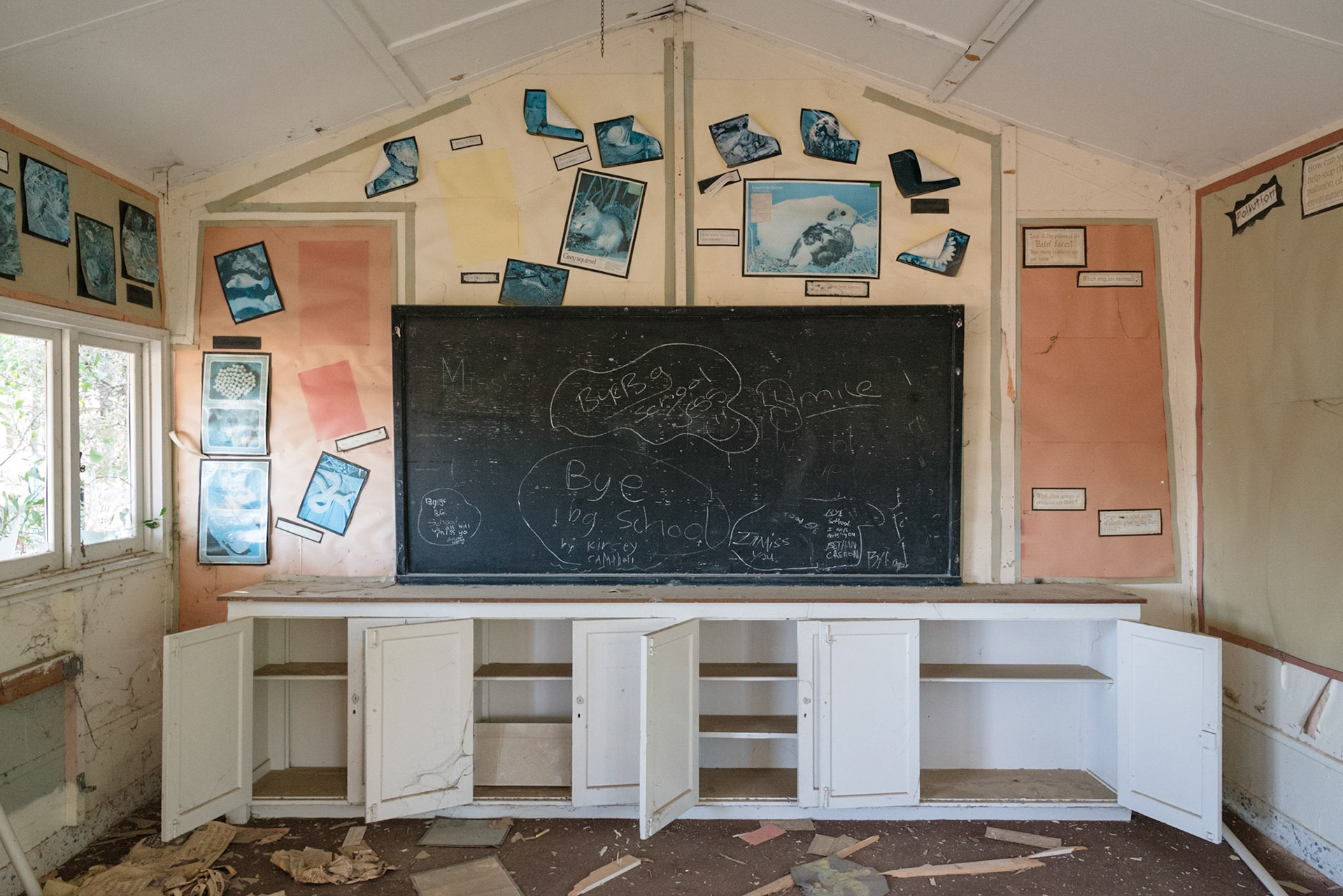 Abandoned classroom at Berengaria Village in Limassol, Cyprus