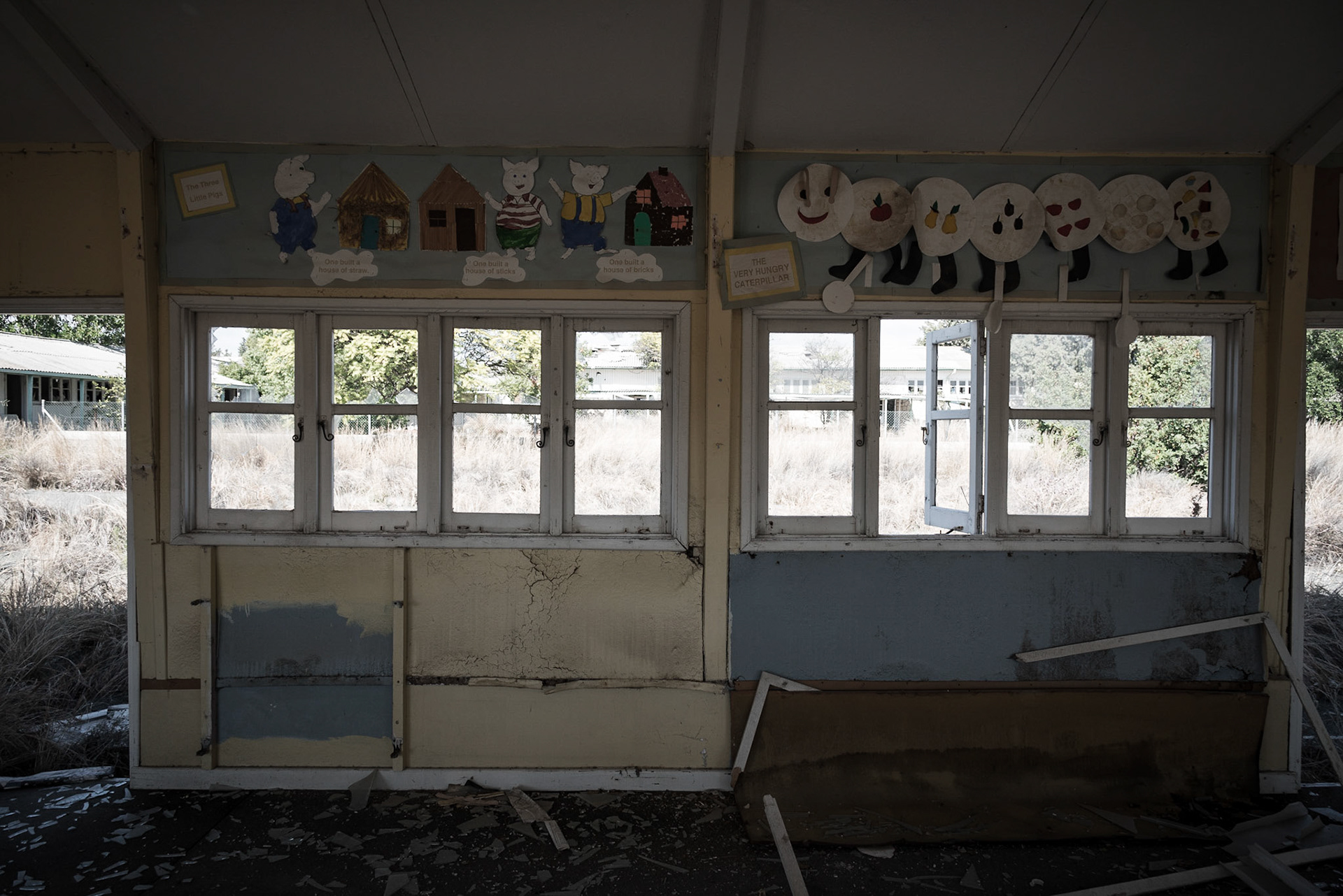 Abandoned classroom at Berengaria Village in Limassol, Cyprus