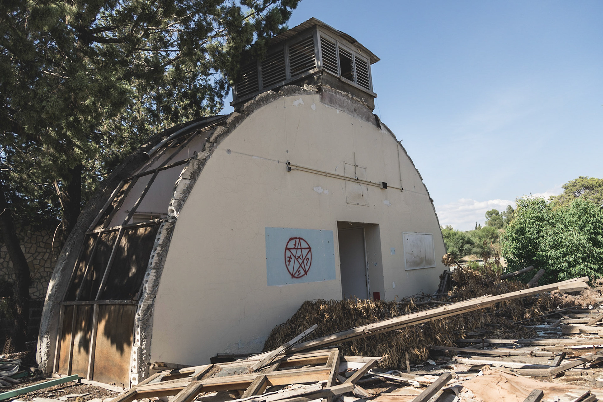 Collapsed building at Berengaria Village in Limassol, Cyprus