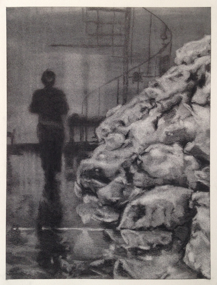 Nostalgie au premier degré - fusain sur papier - 36 x 28 cm