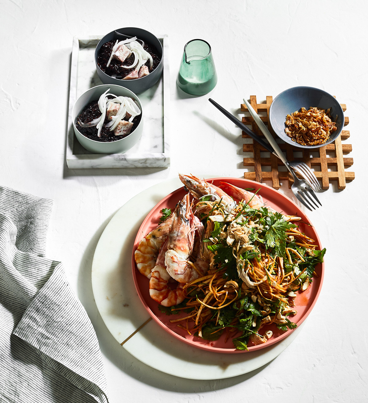 Bananna blossom king prawn salad