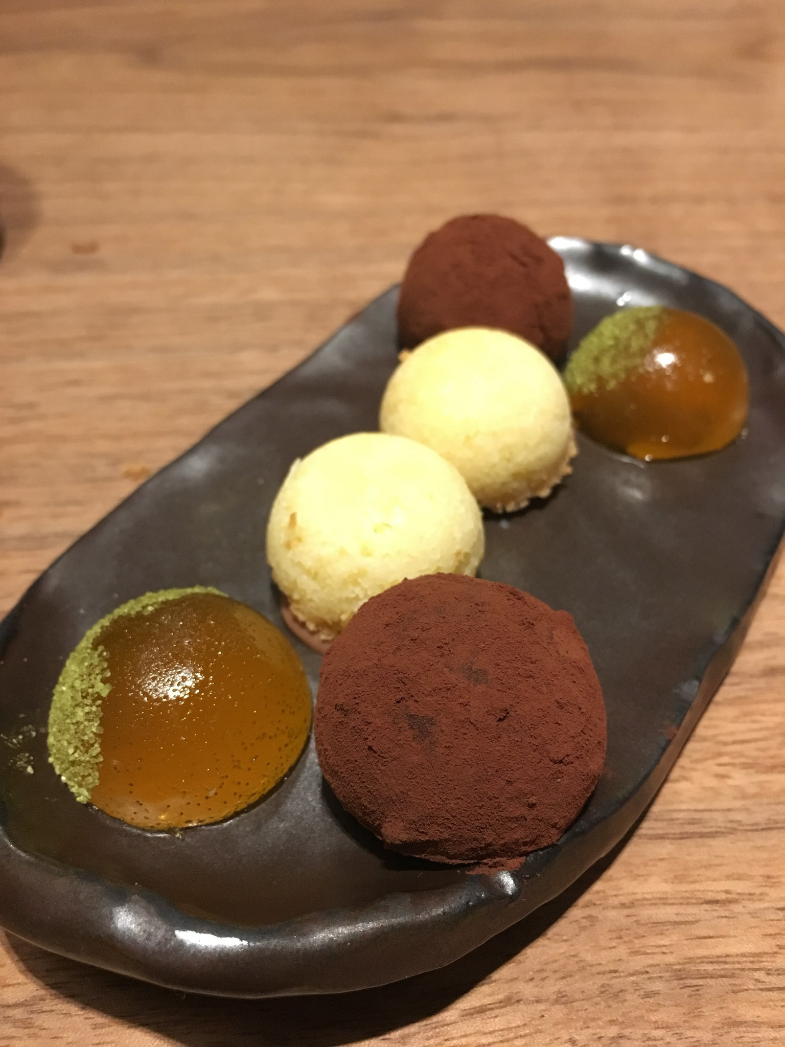 Budapest Restaurant - Costes Downtown - Petit Fours - Coconut Macaroon, Passionfruit Gelèe, Coffee Cream Chocolate