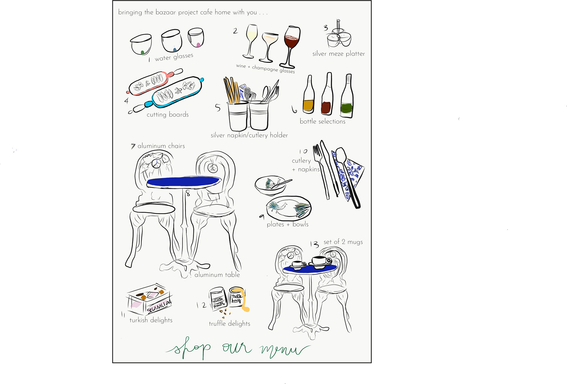 Menu Illustration for Cafe