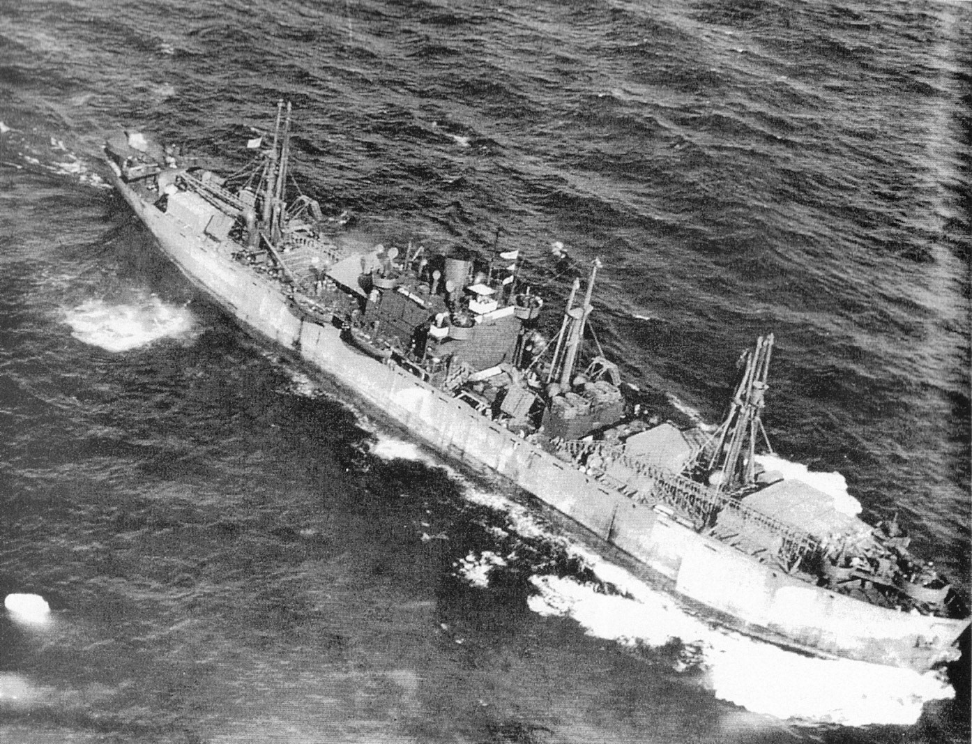 Aerial photograph of the Liberty ship SS John W. Brown