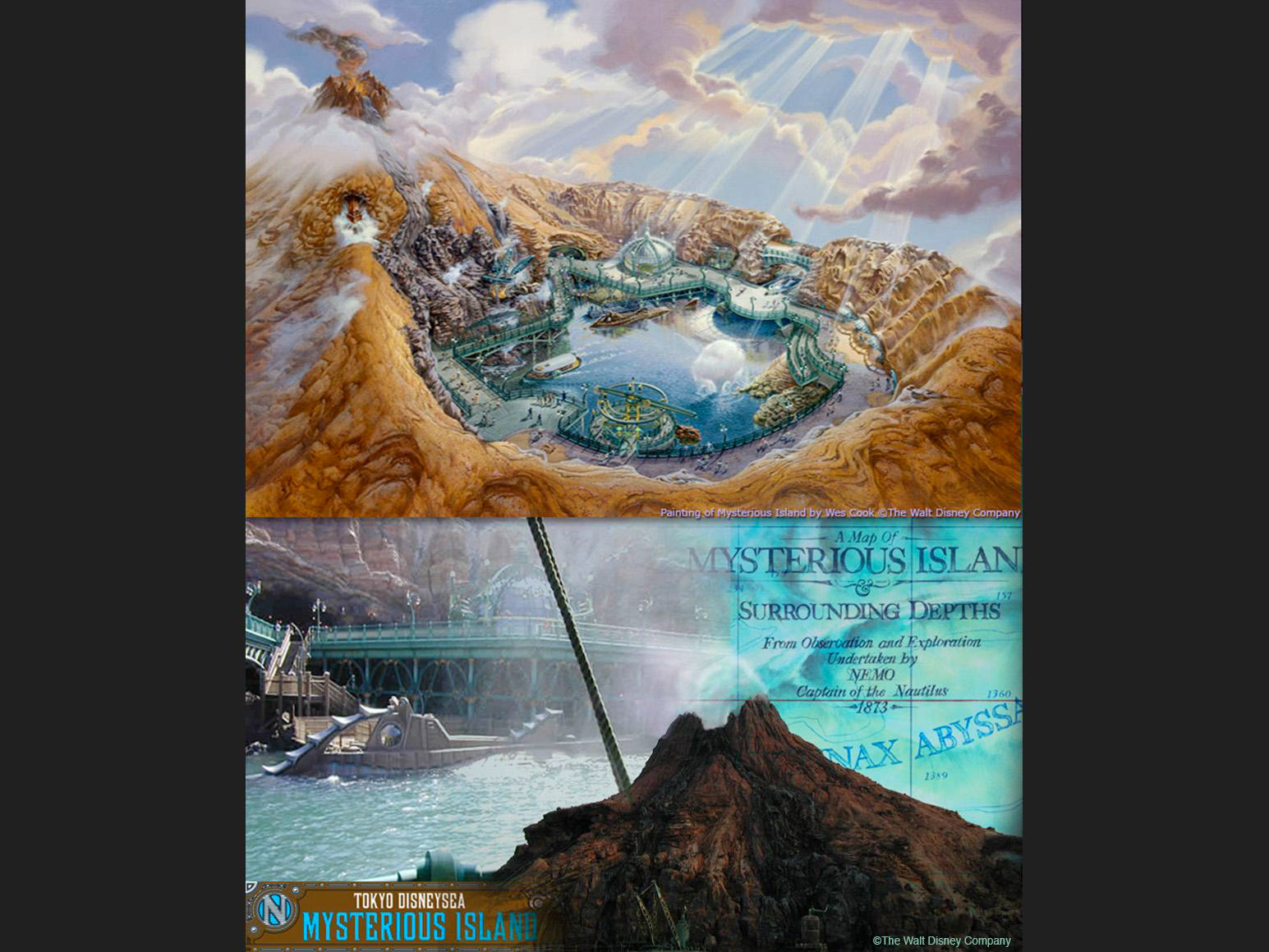 Mysterious Island Overview Art- Wes Cook