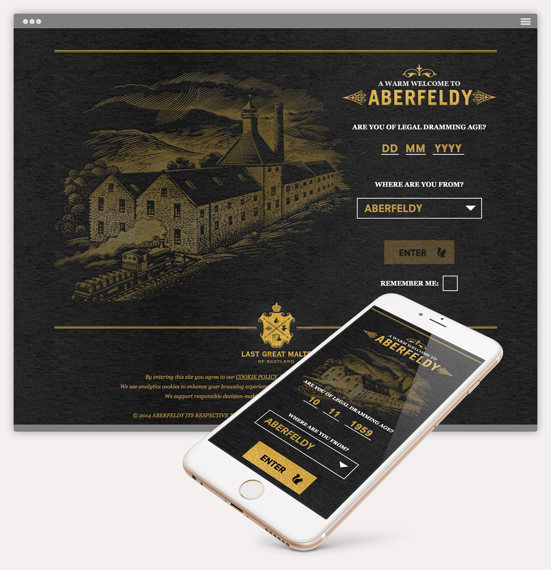 Age gate for desktop and mobile