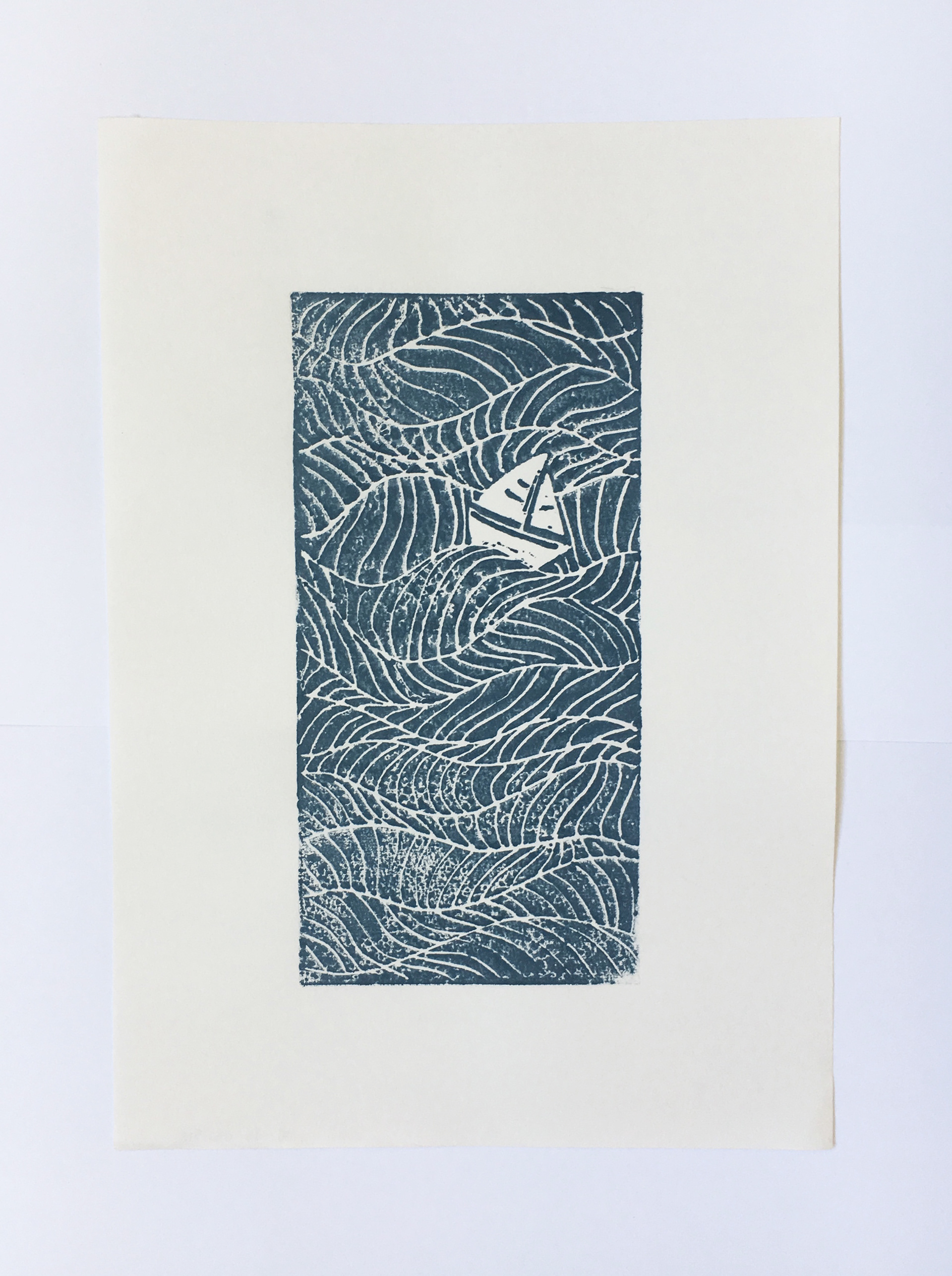 2018, linocut