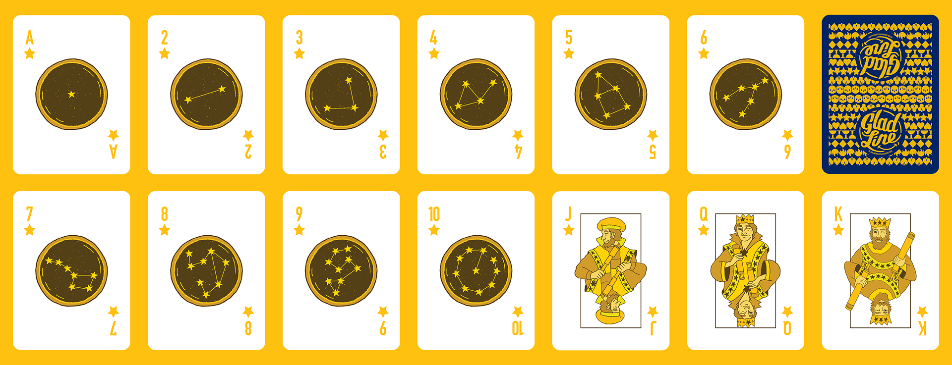 Glad Line 8 Suit Fully Illustrated Playing Card Deck