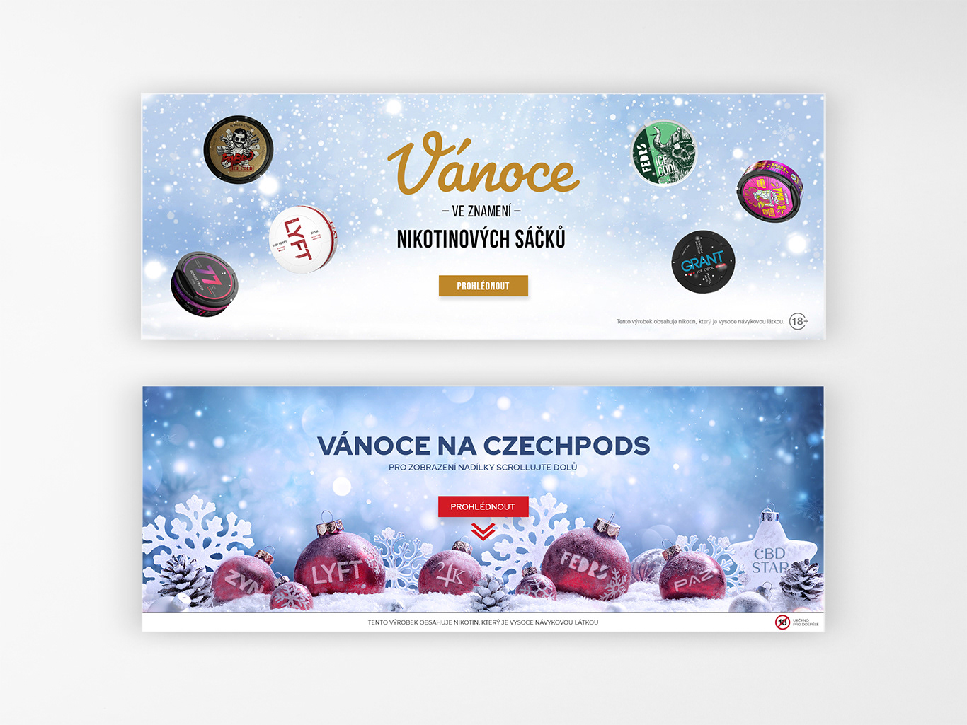 Vánoční sada bannerů - Czechpods / Nicopods