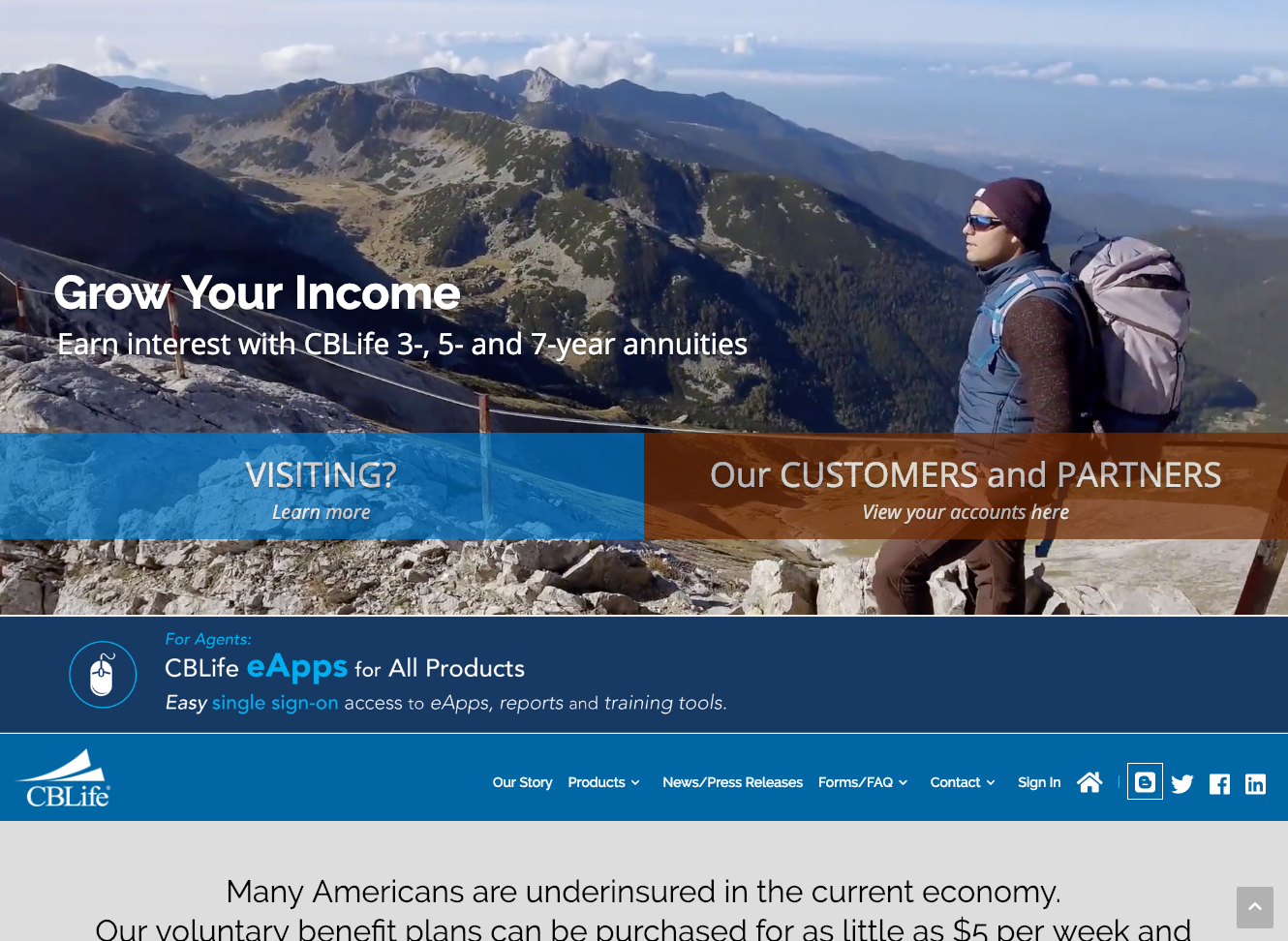 Public home page with video and detail below.