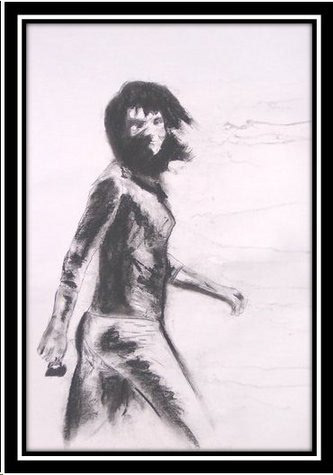 "Jackie" Acrylic, Ink, Pastel on Paper 22x28"