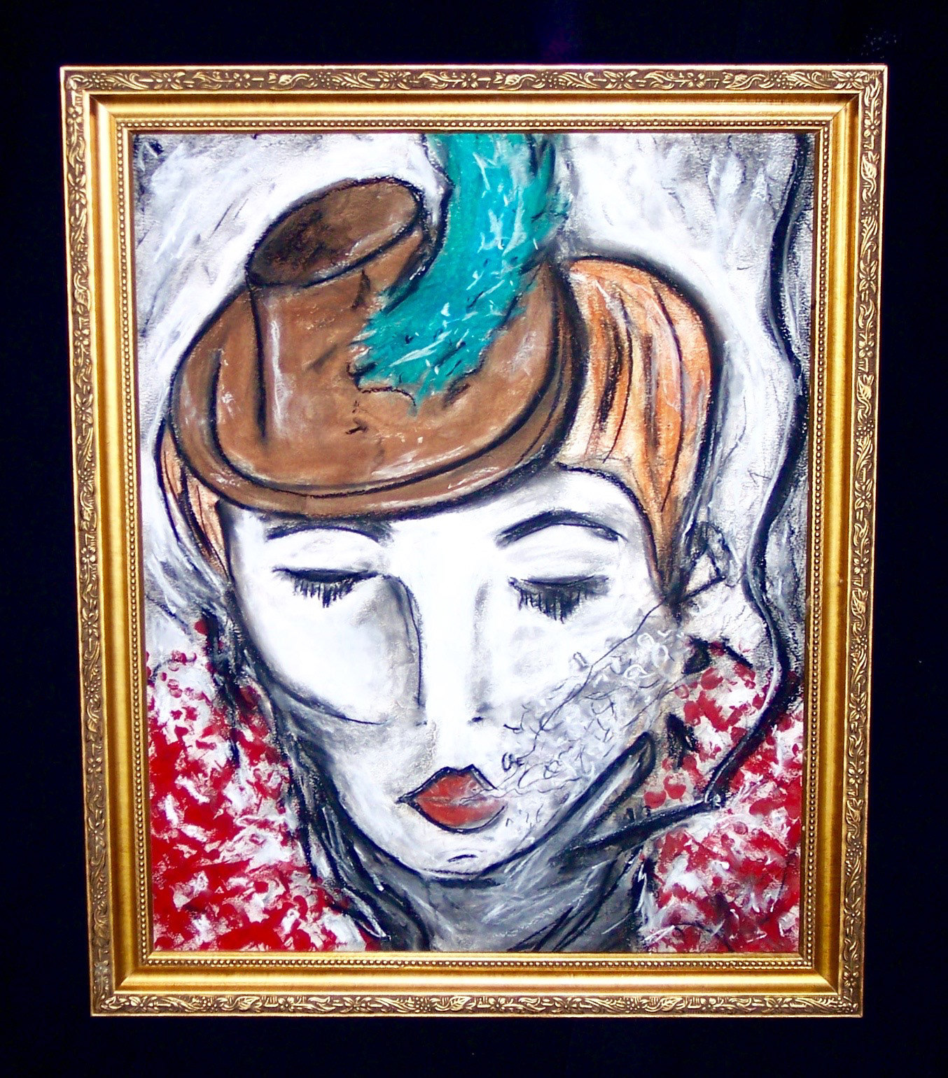 "On The Town" Acrylic, Ink, Pastel on Paper 22x28" (Sold)
