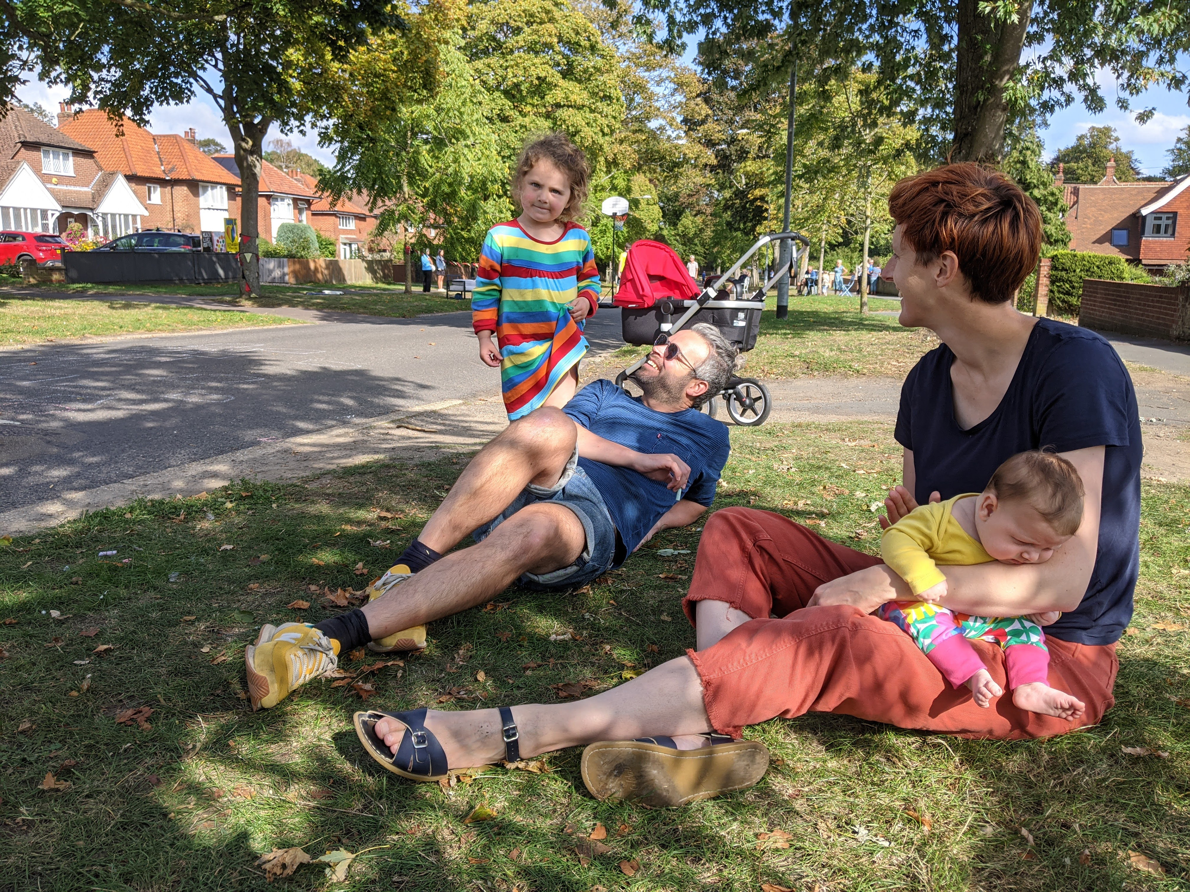Norfolk Car-Free Day: Play Streets! In 2020 our Car-Free Day was focussed on Play Streets - this photo shows the largest such closure. We believe these brilliant schemes will be vital in changing the psychology of the street: they can help people to see the street space as *their* space in which to dwell, chat, and play, and not just somewhere to store cars. After persuading the Local Authority to improve their play street policy in 2020, we're hoping for many more of these schemes in the future.