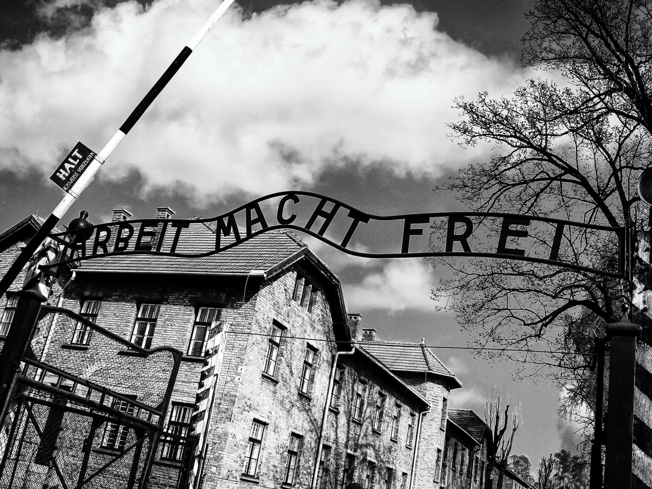 It is estimated that 1.3 million prisoners entered Auschwitz through these gates between 1940 and 1945. They were told by the German soldiers that they were being relocated to work on behalf of the war effort. The gate bears the words “Arbeit Macht Frei” (“Work sets you free”). Most were being brought there to be murdered. Only 7,000 inmates remained to be liberated when the Soviets took the camp on January 27,1945.