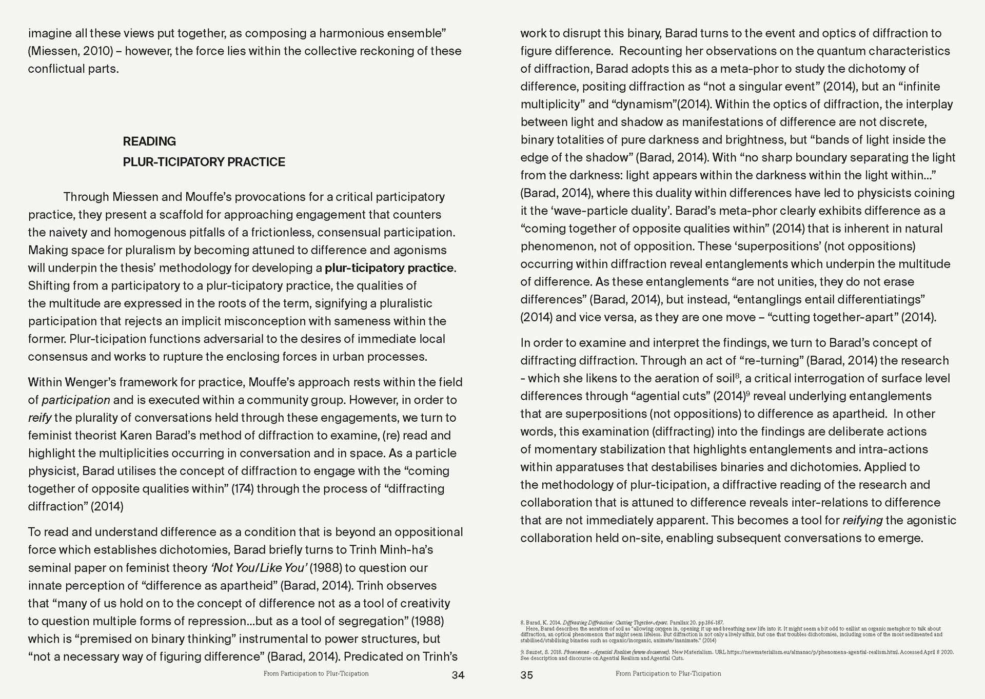 From Participation To Plur-Ticipation : Reading Plur-ticipatory Practics
