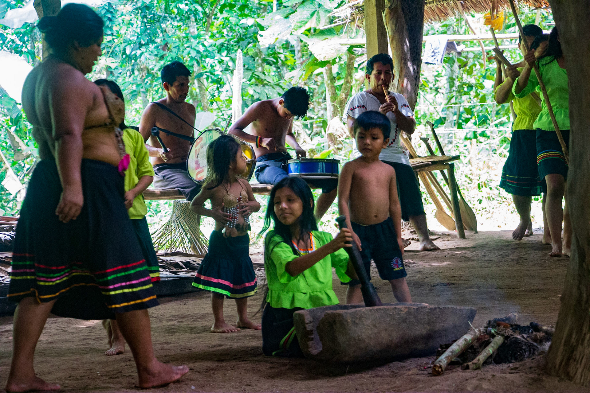 Kukama tribe traditional dance at Padre Cocha