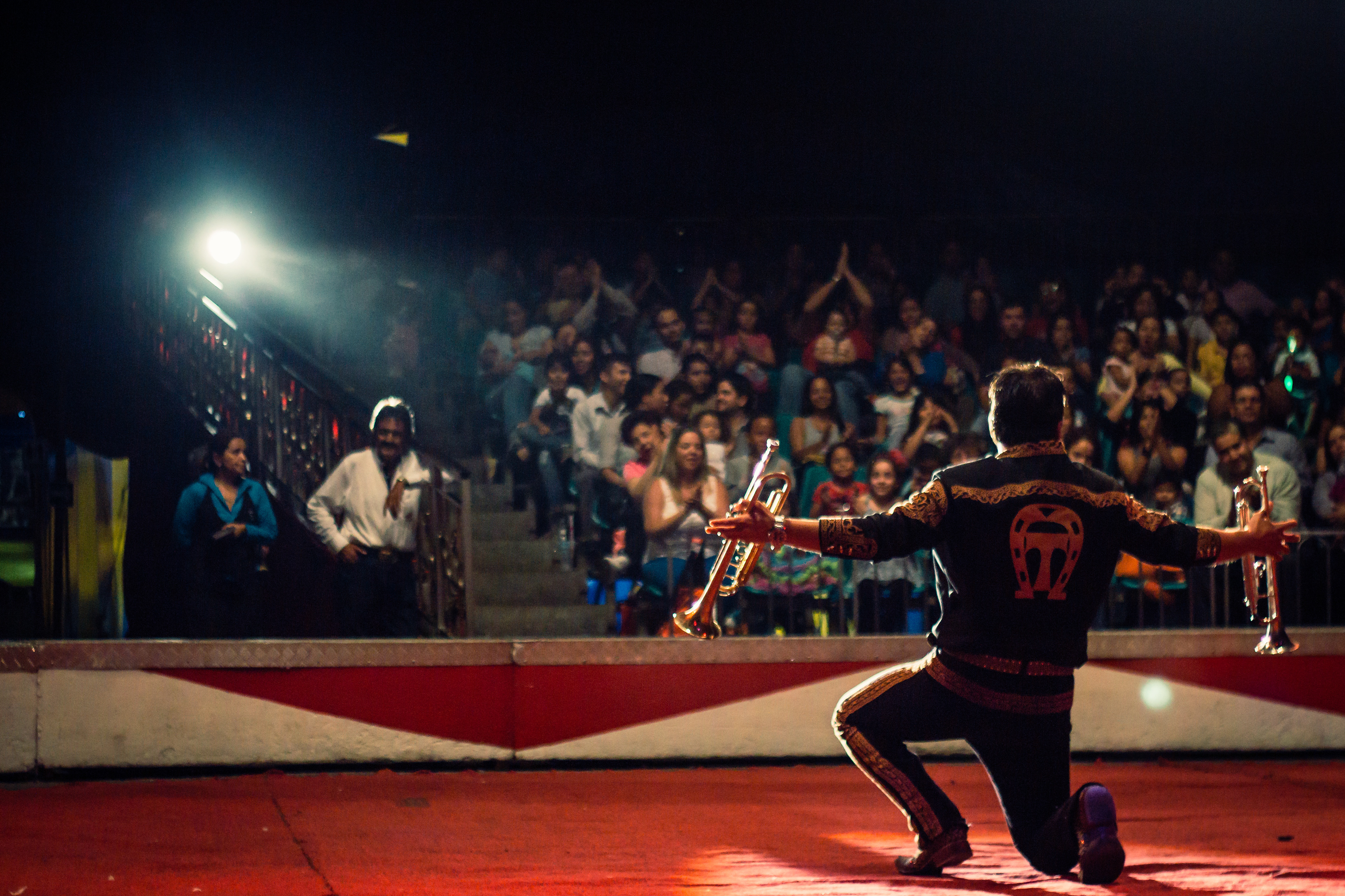 The MOC, Mr. Chicharron, at the end of his erformance. Caracas, 2015