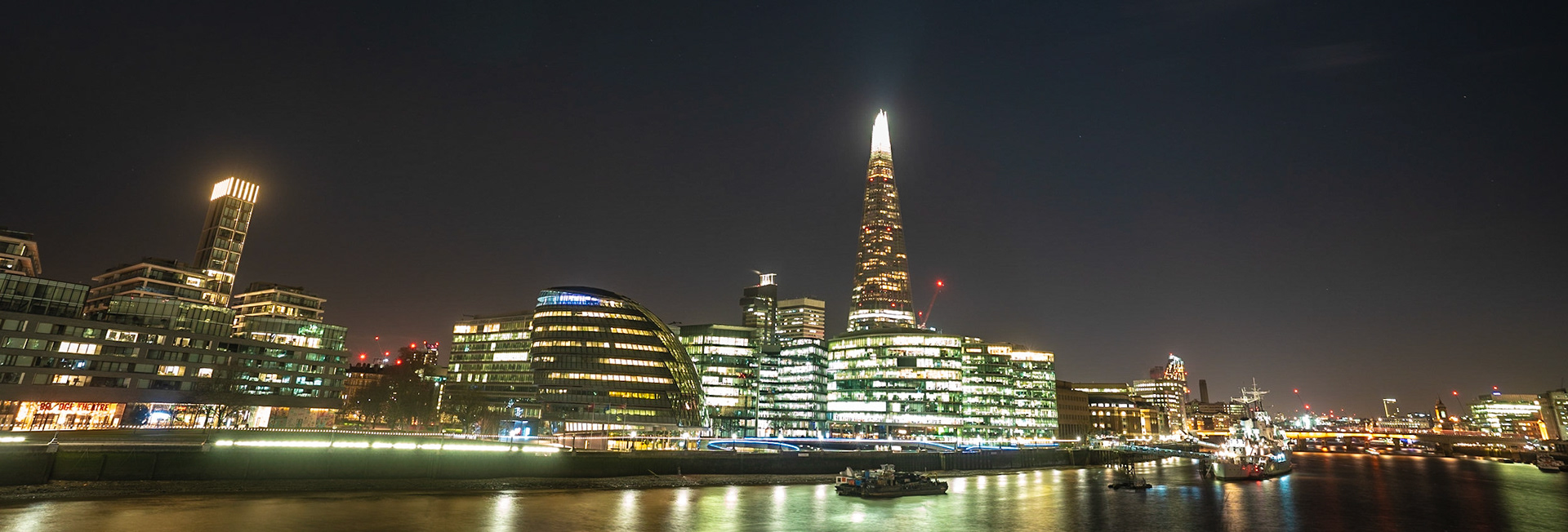 Back across Tower Bridge to capture City Hall and the Shard. HMS Belfast is also in there