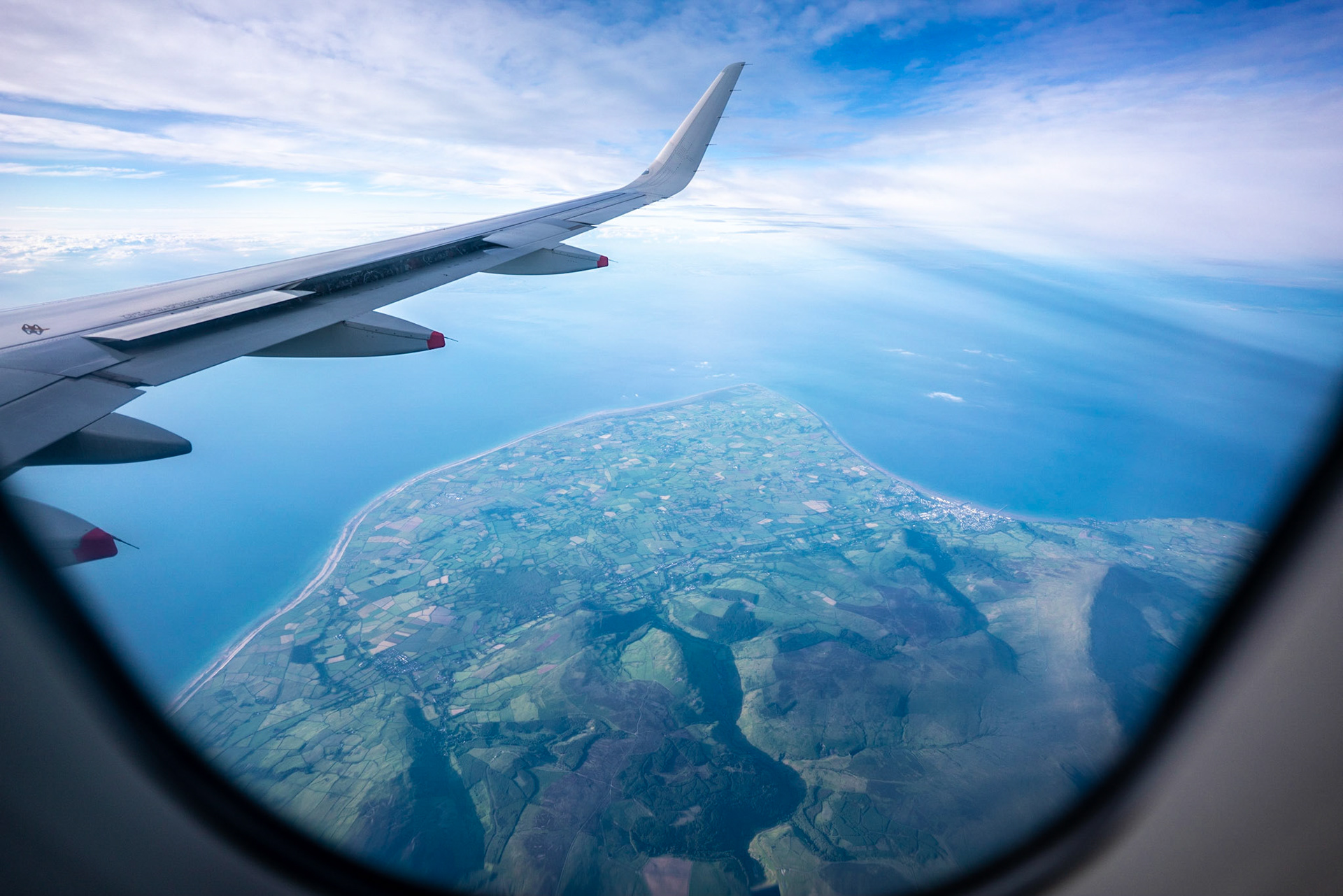 Great view of the Isle of Man fling back to Belfast