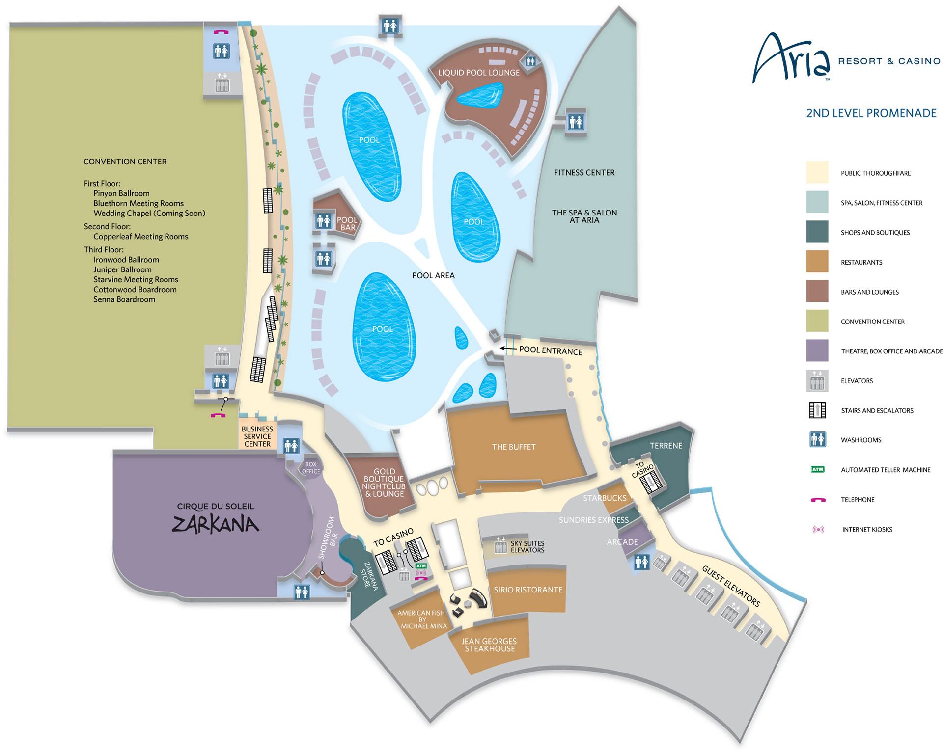 Aria resort and casino property maps