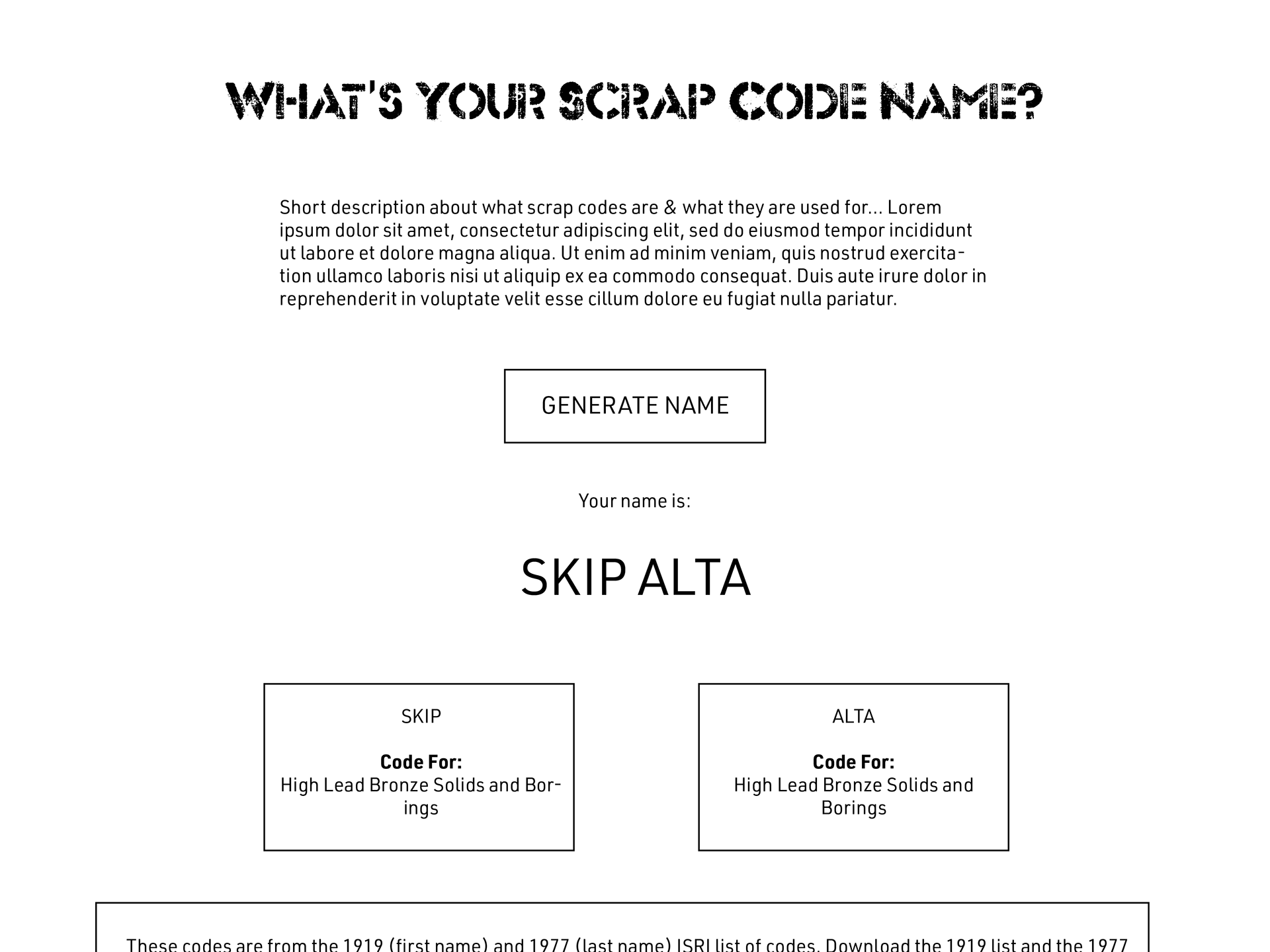 Wireframe for educational interactive