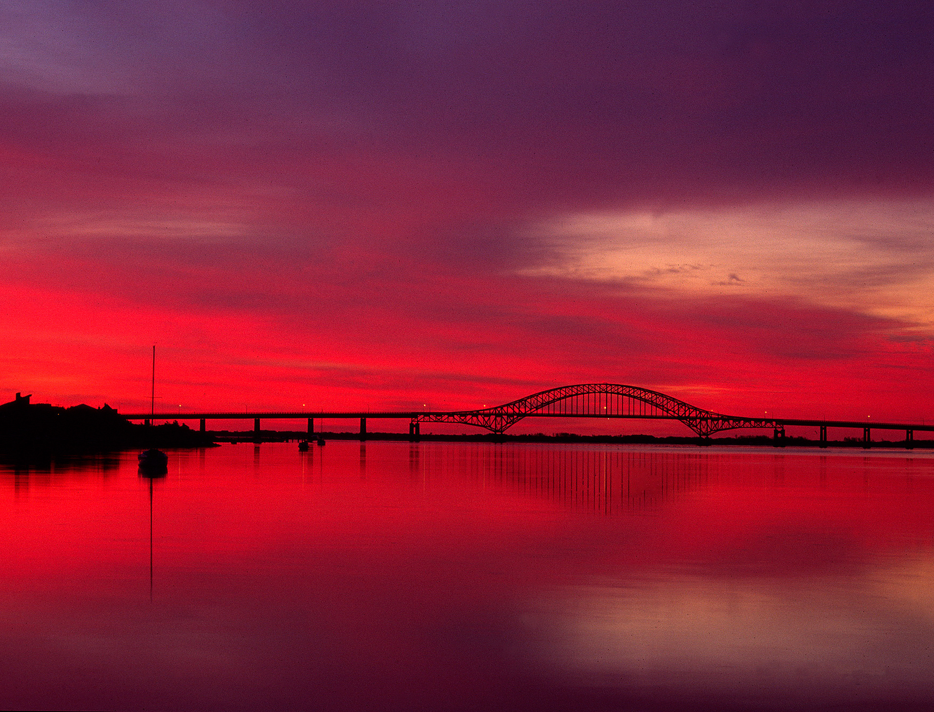 Fire Island Bridge at sunrise, Long Island