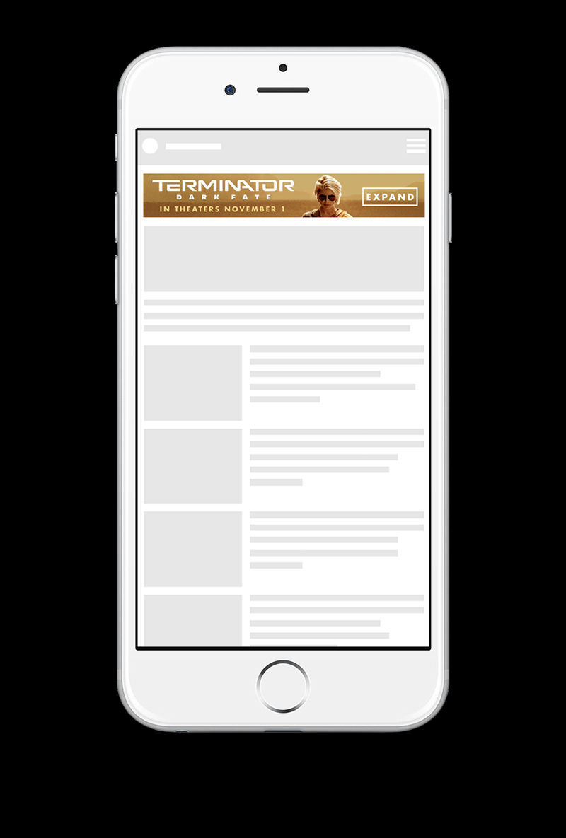 1. The experience starts as a standard display banner.