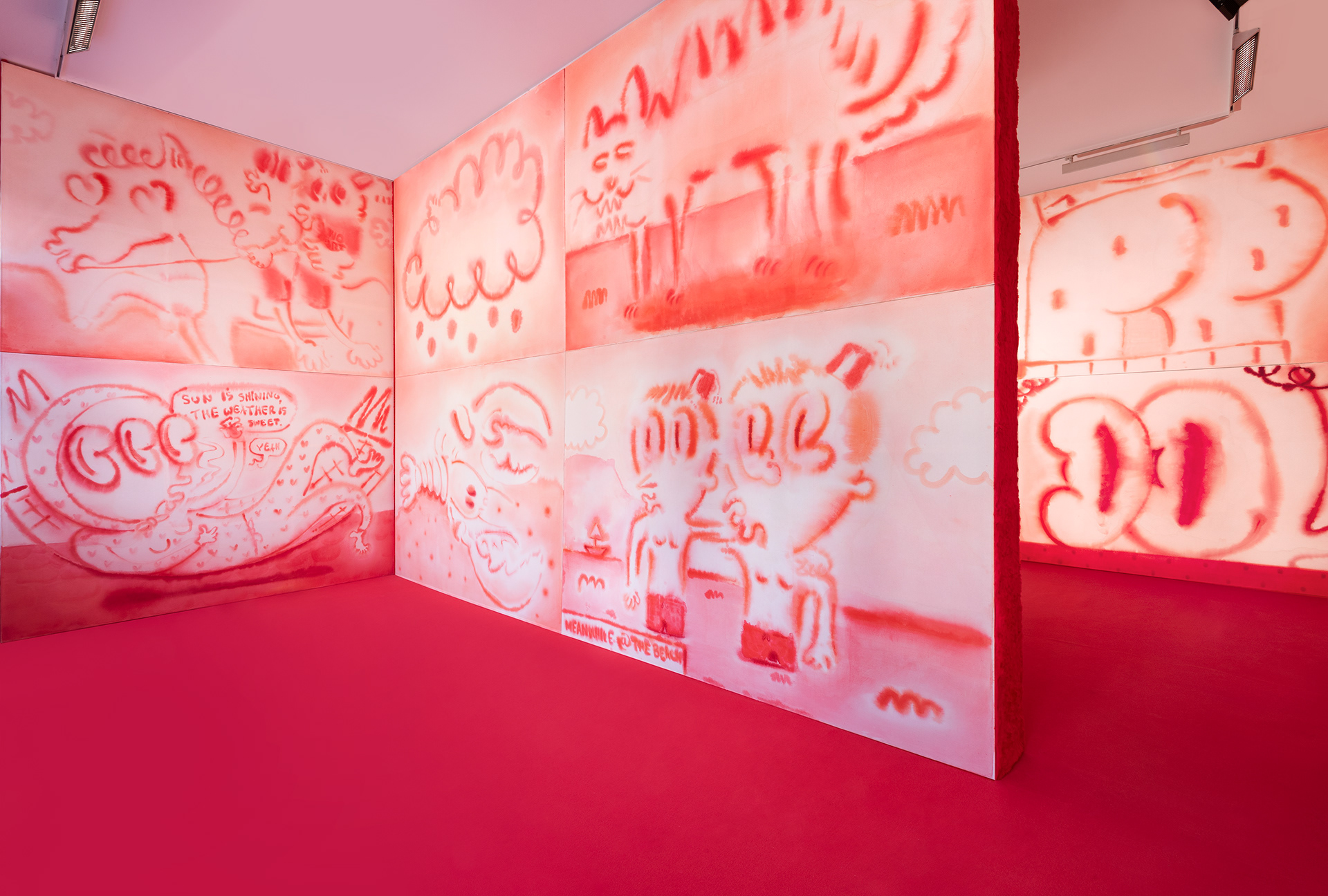 "Le Peep Show" Feinste Künstleraquarelle - 220 x 300 cm - Öl auf Leinwand © Foto: Frank Kleinbach