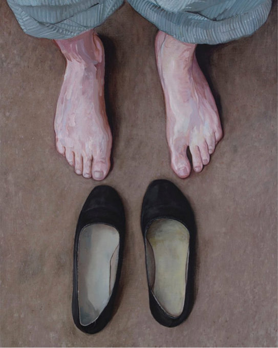 Encuentro. Óleo sobre tela sobre madera, 63 x 48 cm, 2013.