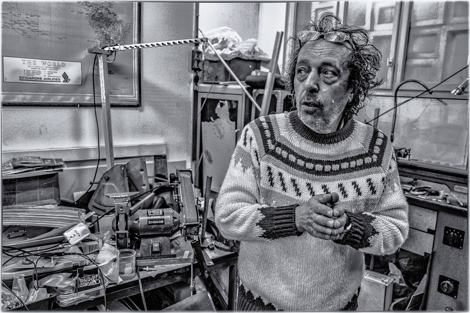 Arthur explaining his work