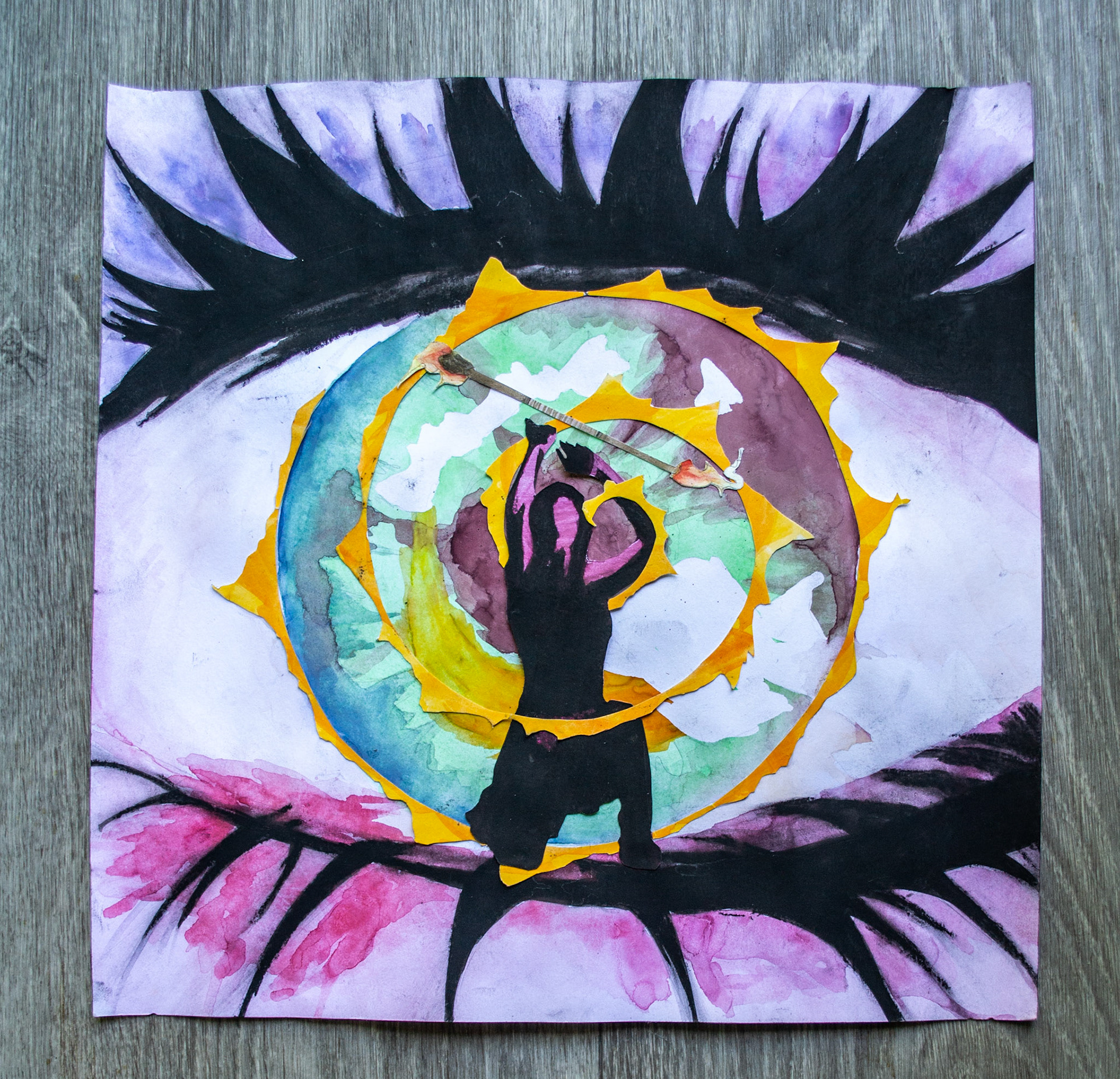 Watercolor & charcoal