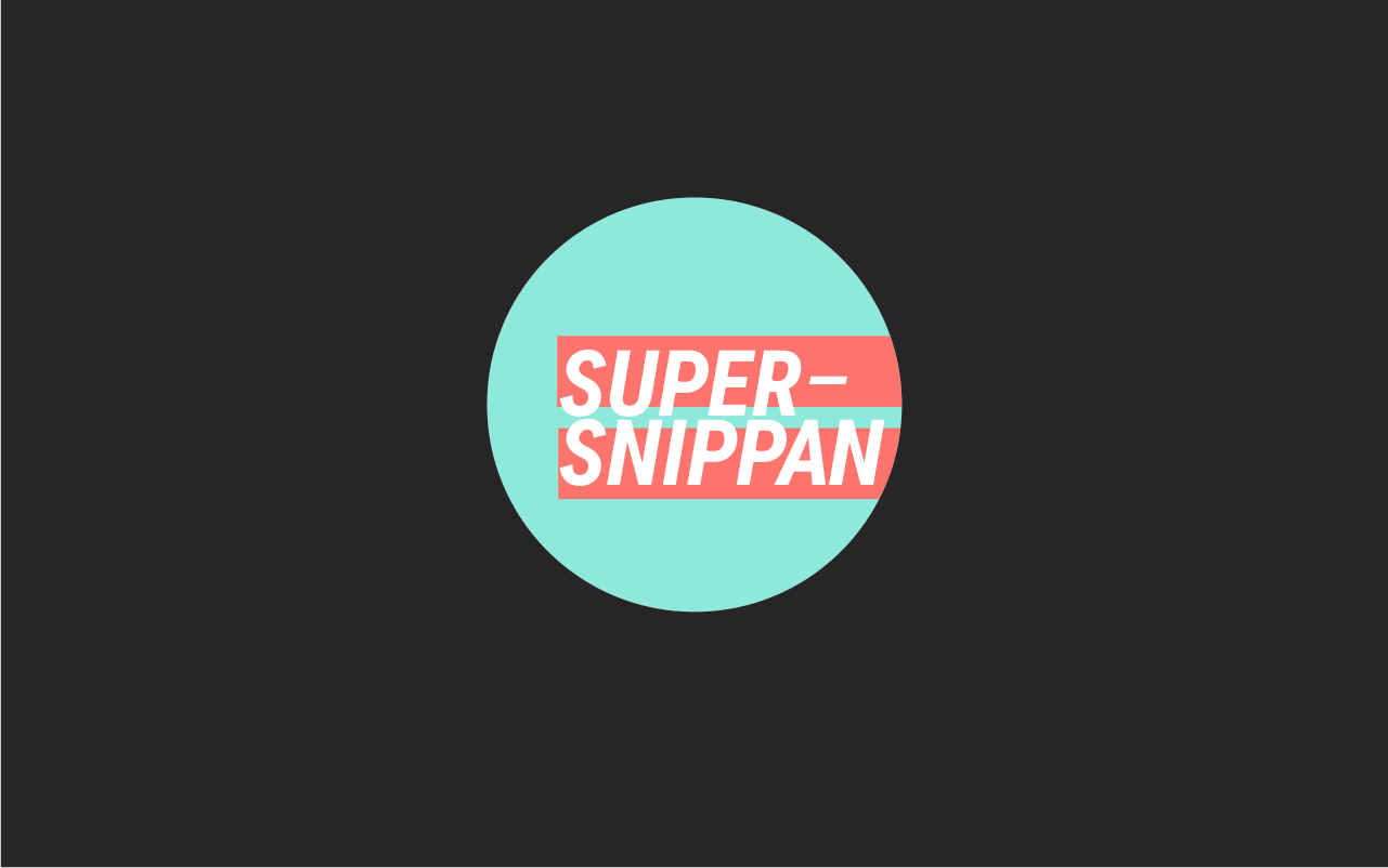 Supersnippan logo on dark background