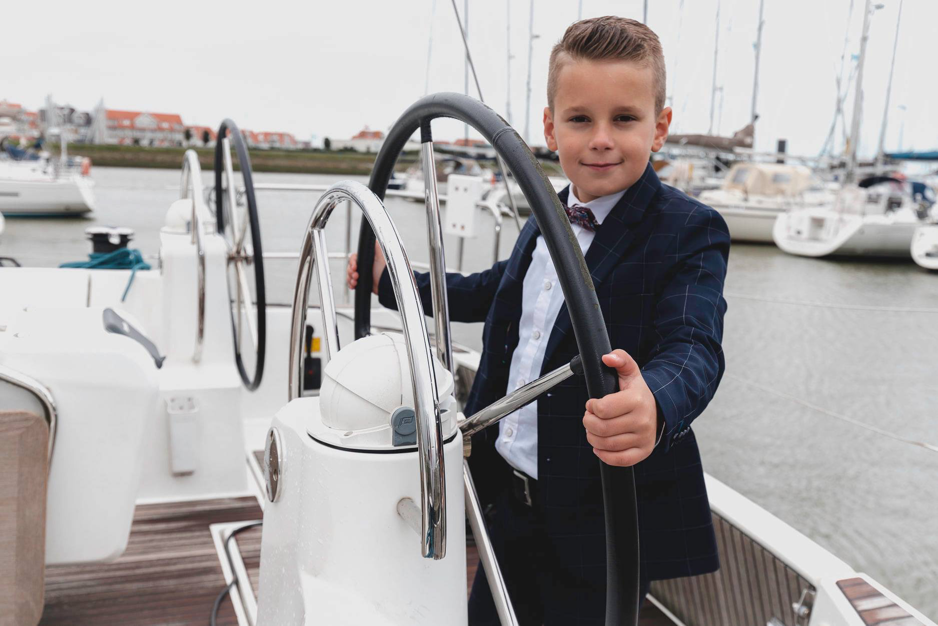 Communieshoot in jachthaven van Nieuwpoort