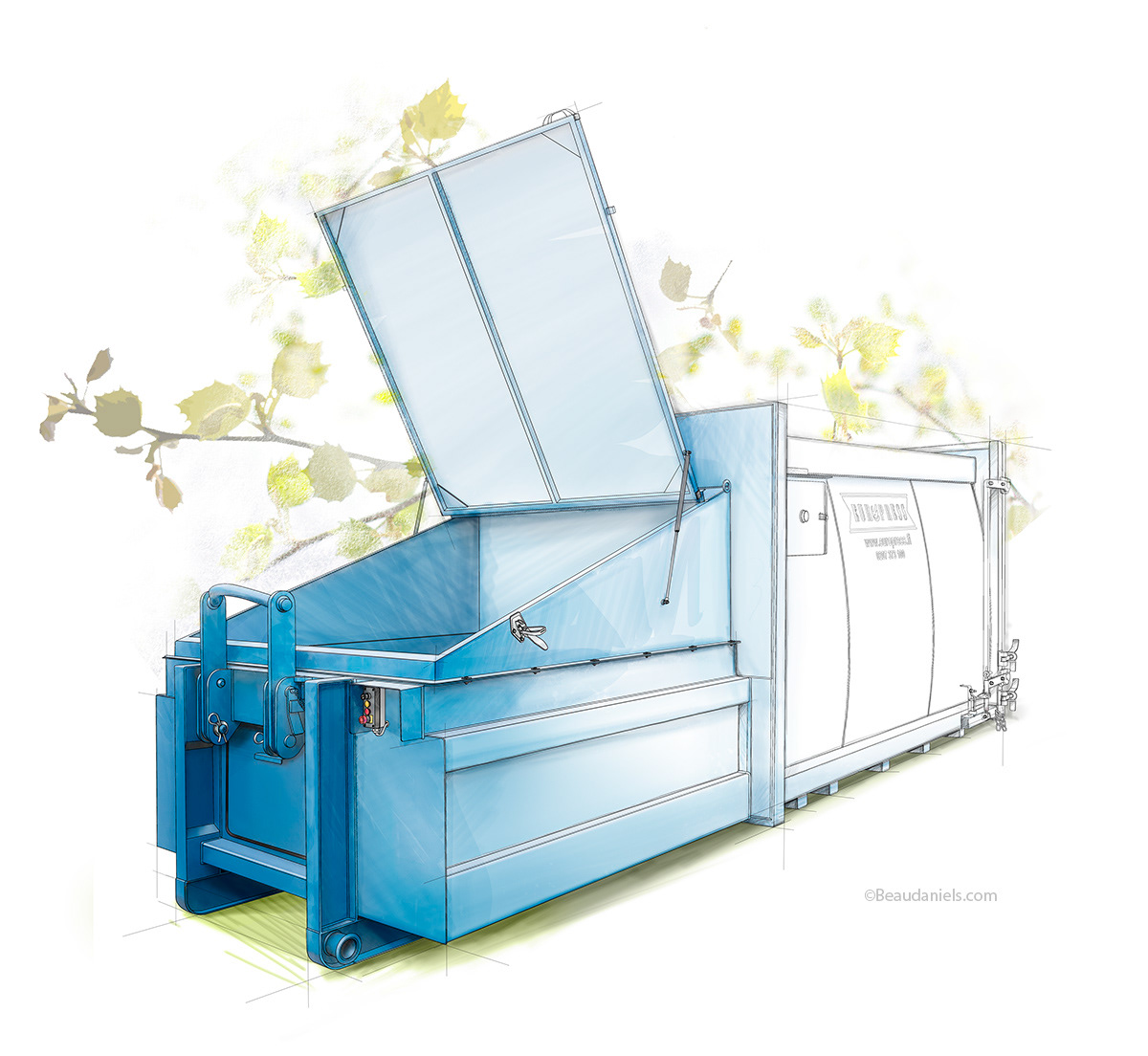 Final Europress trash compactor illustration.