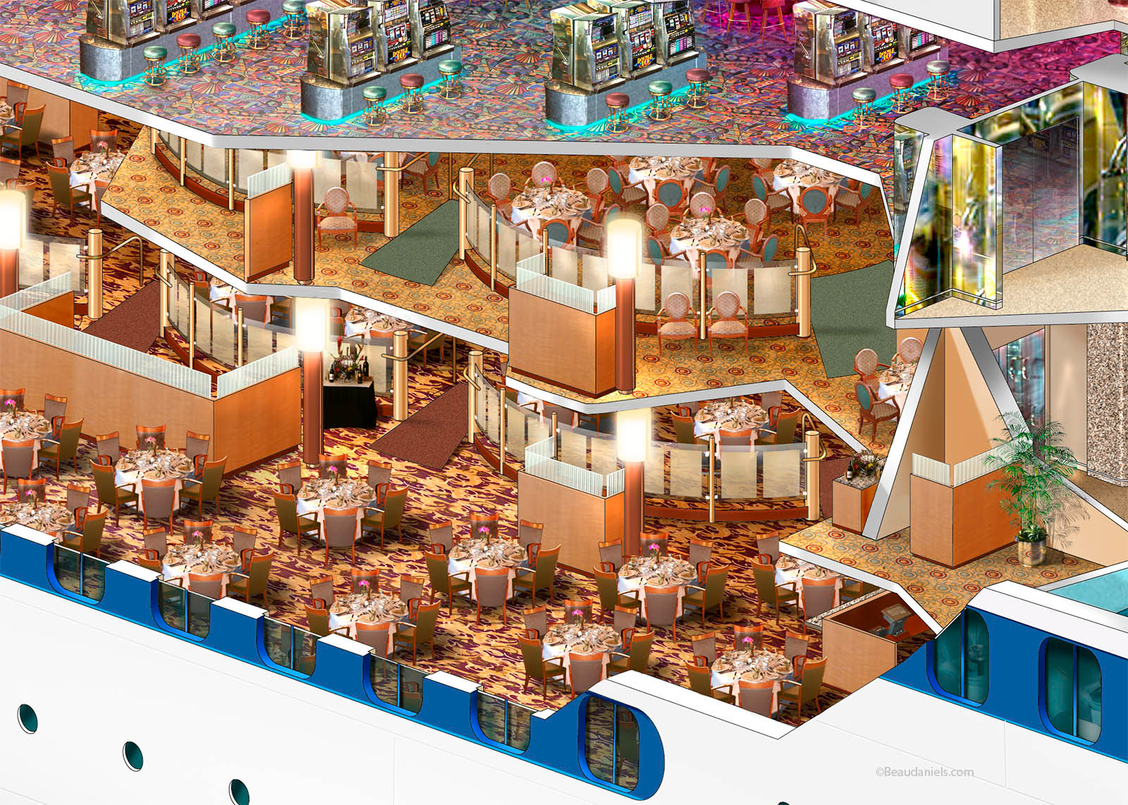 Monarch of the Seas, dining rooms.