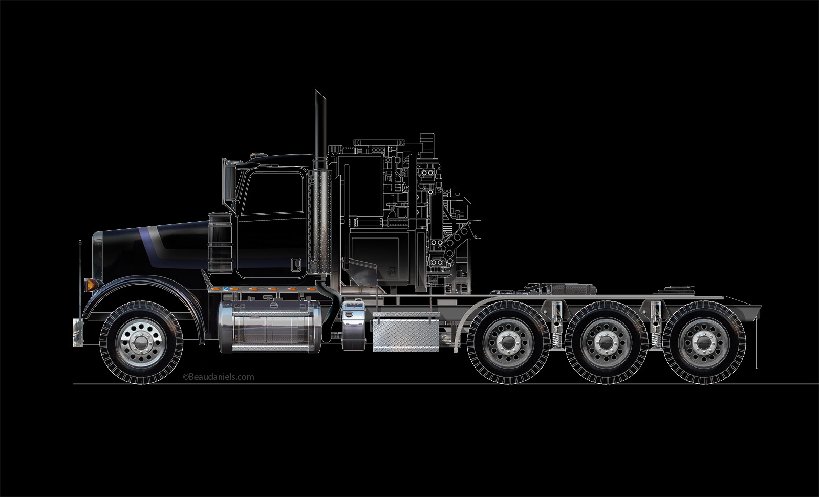 Semi-truck illustration