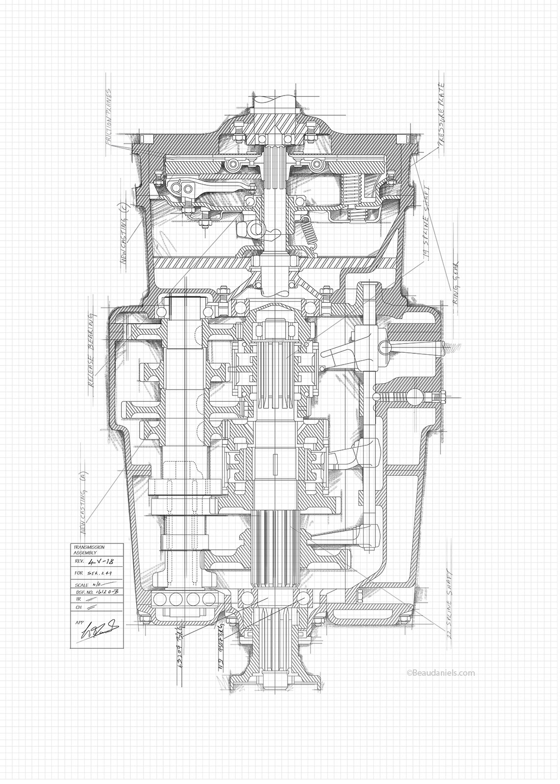 The drawing that was used for GM's 100th, a tribute from Toyota.