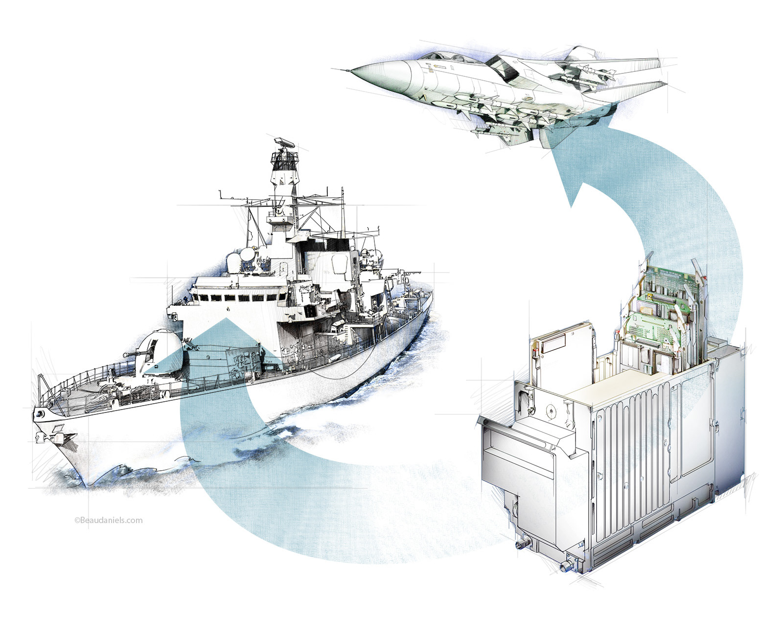 Transponder composite illustration. Raytheon Industries
