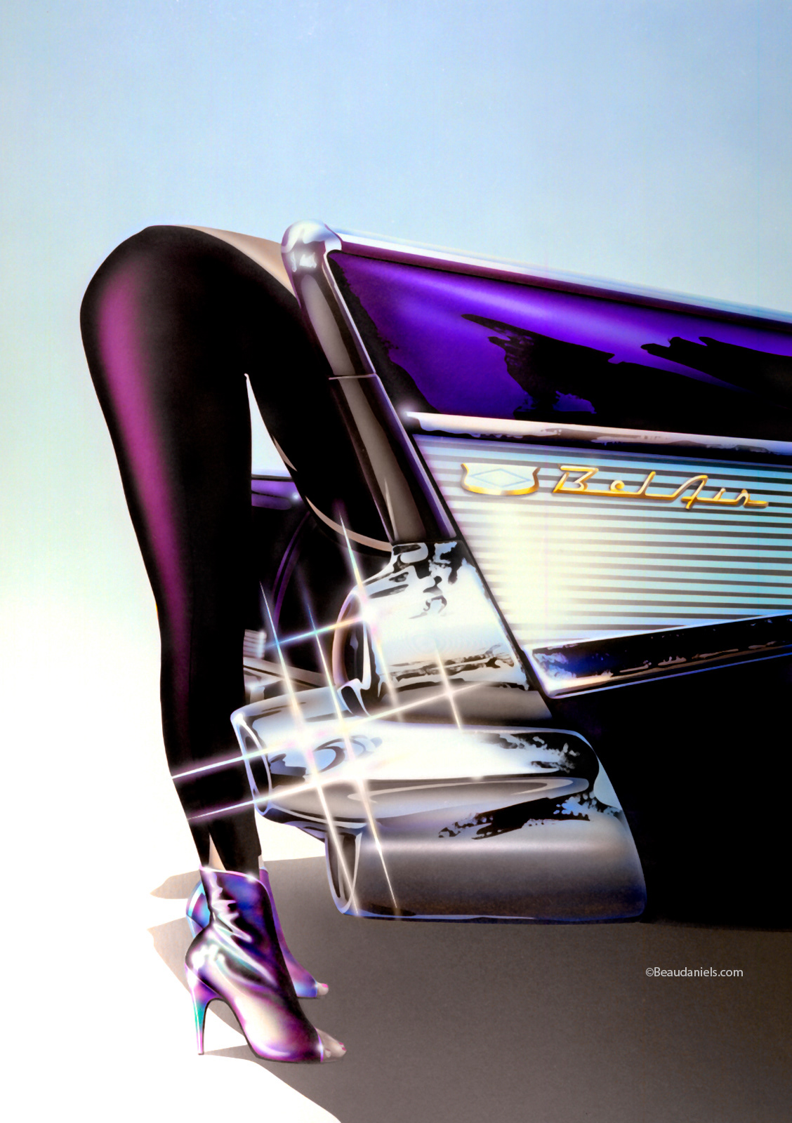 It's in here somewhere , airbrush painting on board.