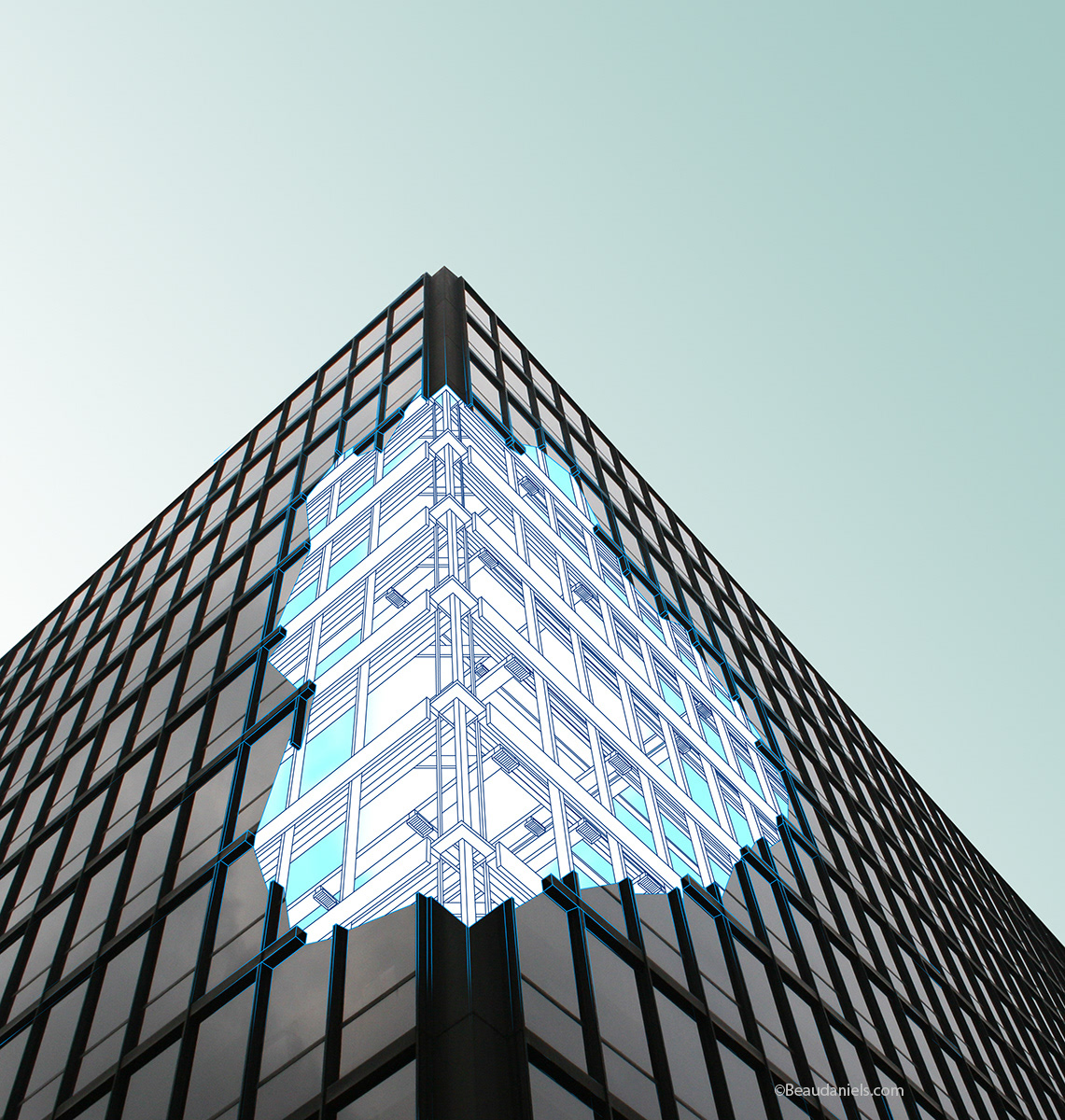 Cutaway Adobe building.