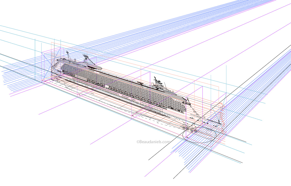 Here we set up the perspective so that all is kept simple. Vision of the Seas,