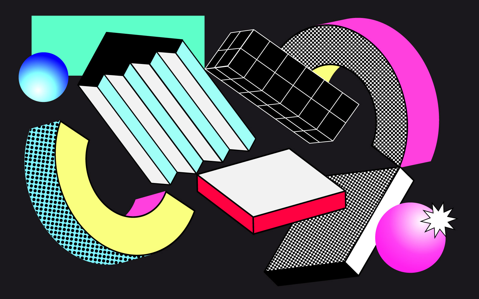 Series of posters inspired by the graphic design pop culture