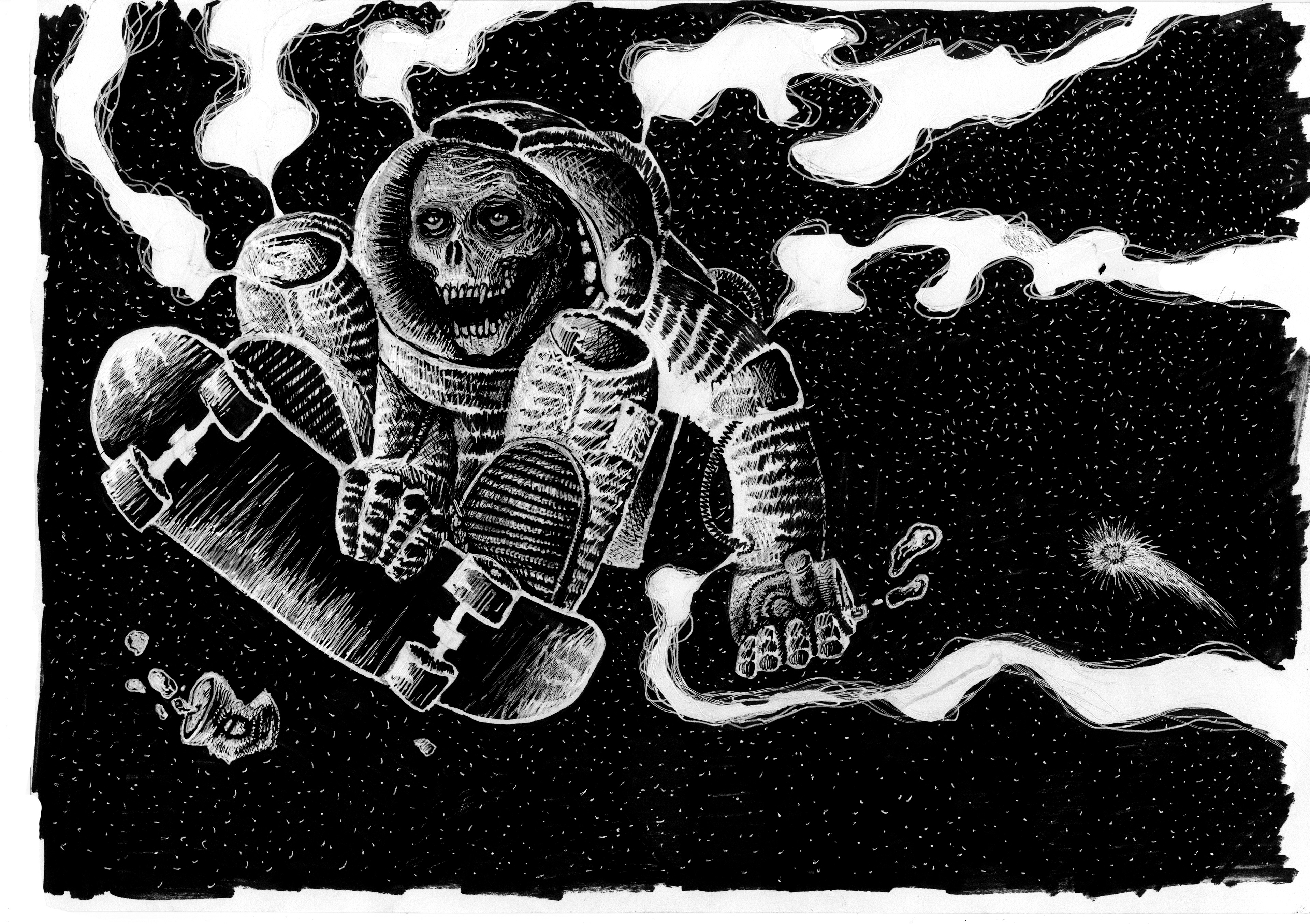 Black & white ink on paper