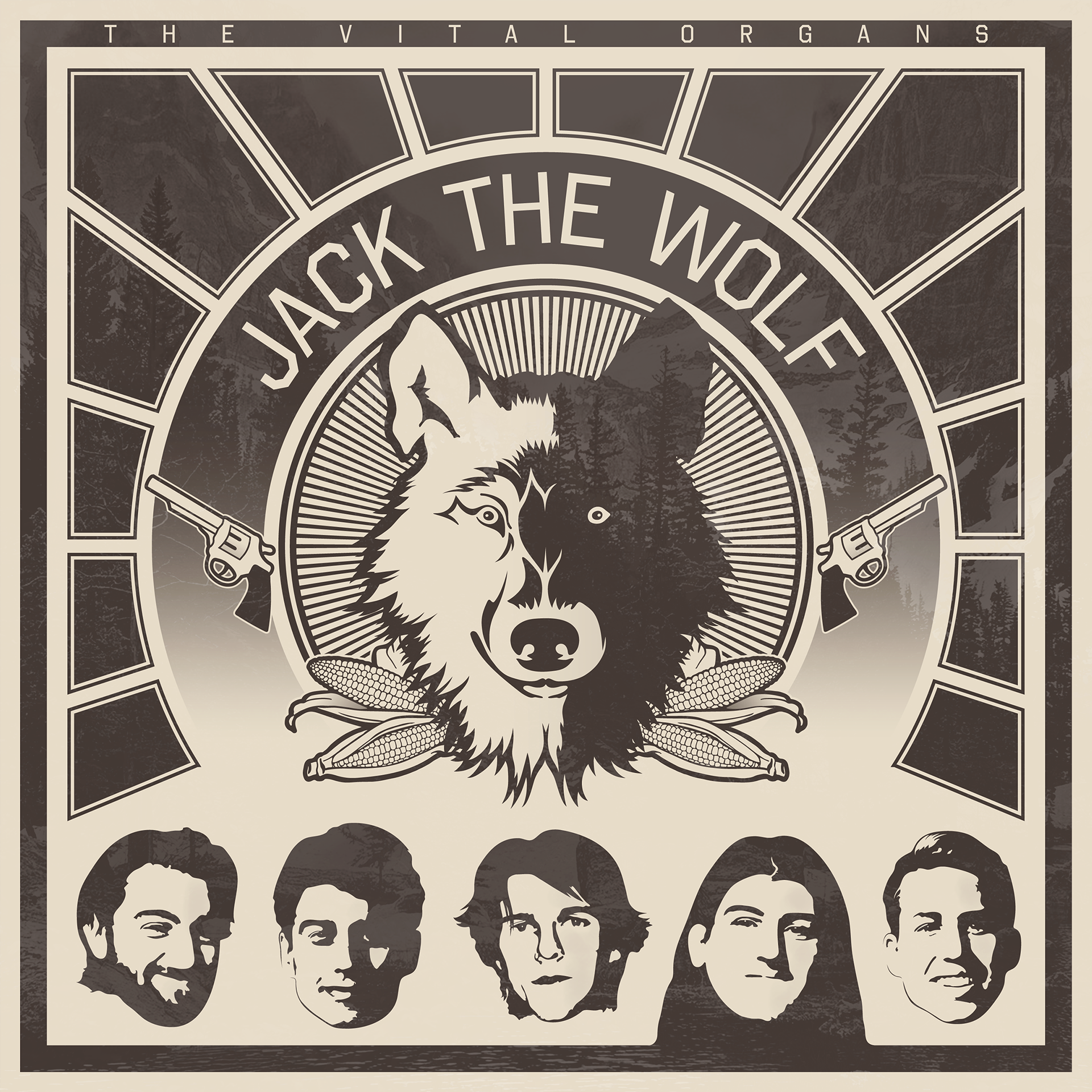 Cover design for The Vital Organs song "Jack the Wolf"