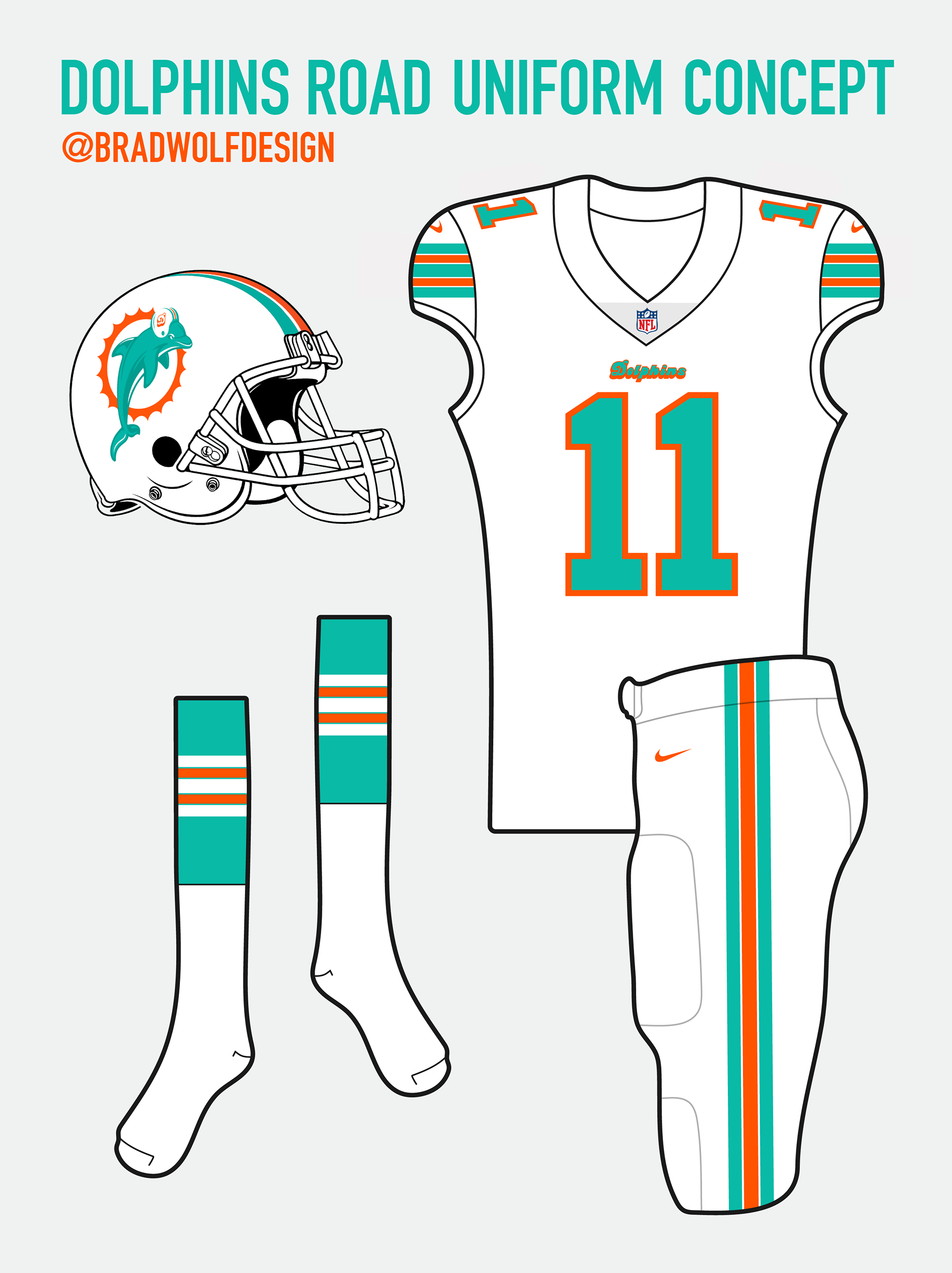 Brad Wolf Design - Miami Dolphins Rebrand Concept