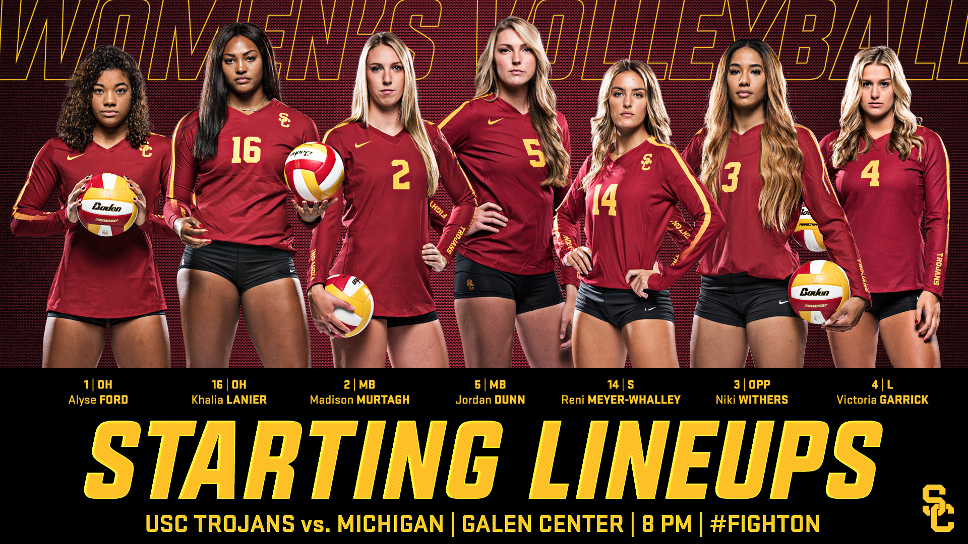 Jennifer Griner Social Media Graphics USC Women's Volleyball