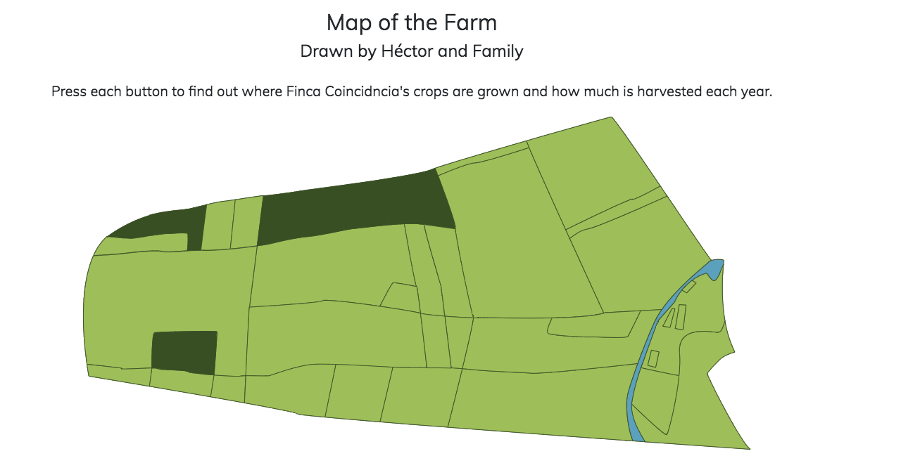 Map after clicking on the "vegetable" icon