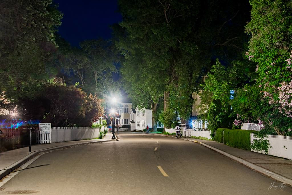 Mackinac Island at night, Main Street.