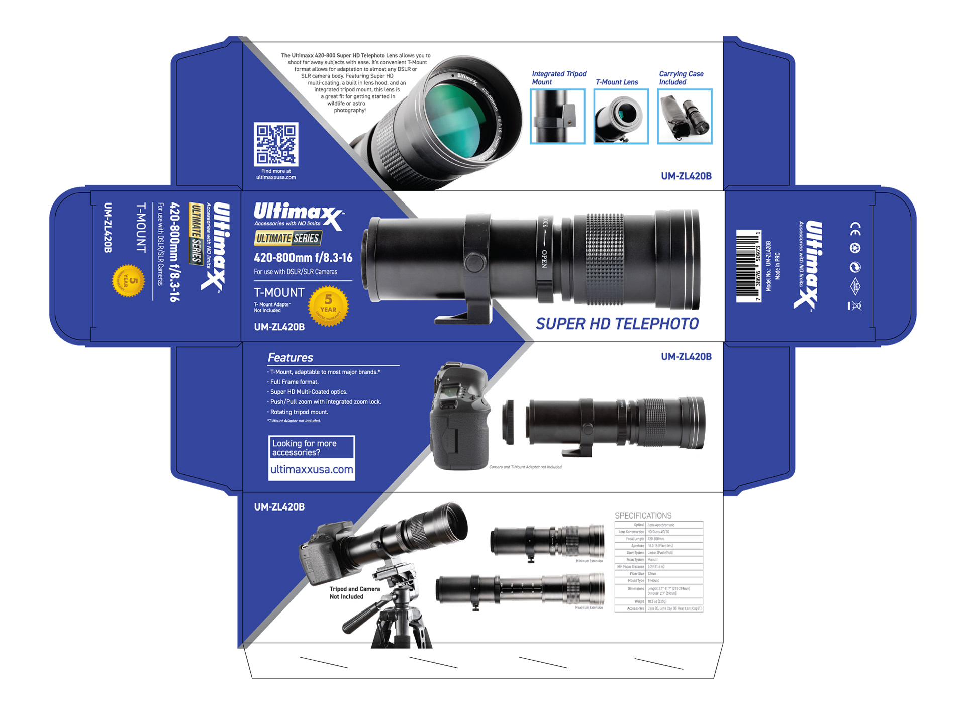 Ultimaxx 420-800mm Telephoto Lens