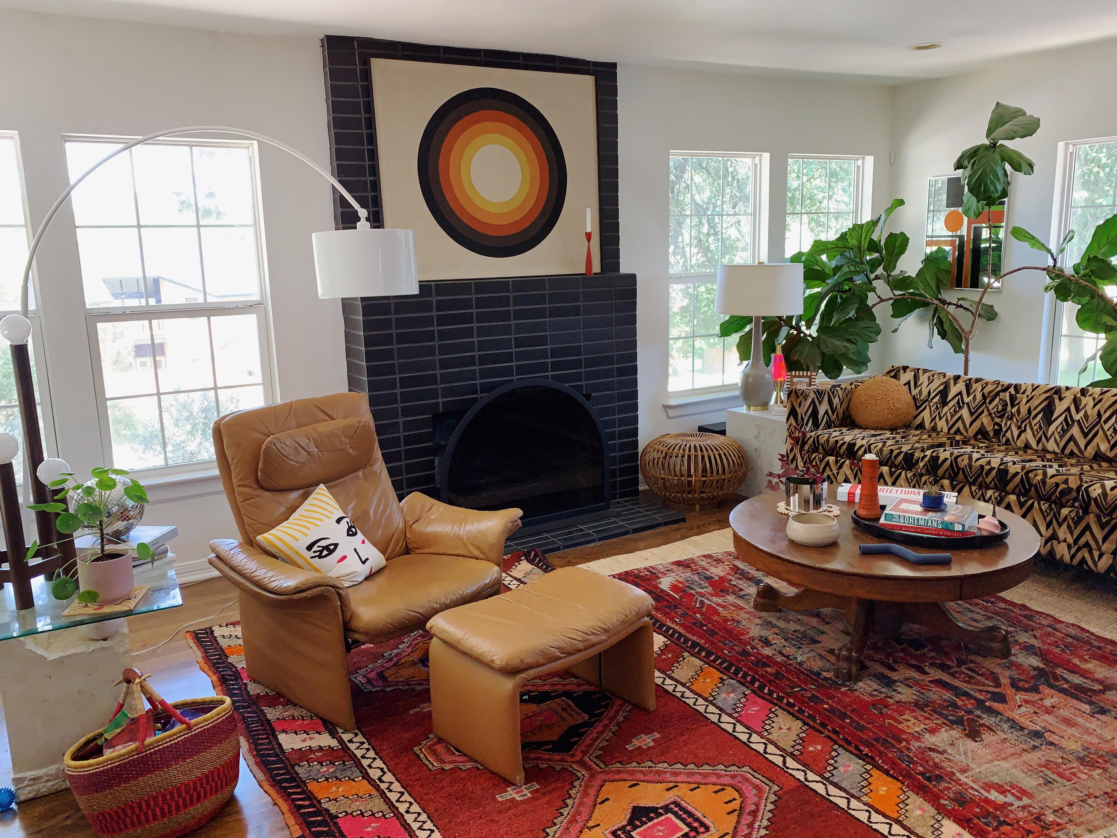 Boho Mid-century Modern Living Room Reveal - Emily Welch Style